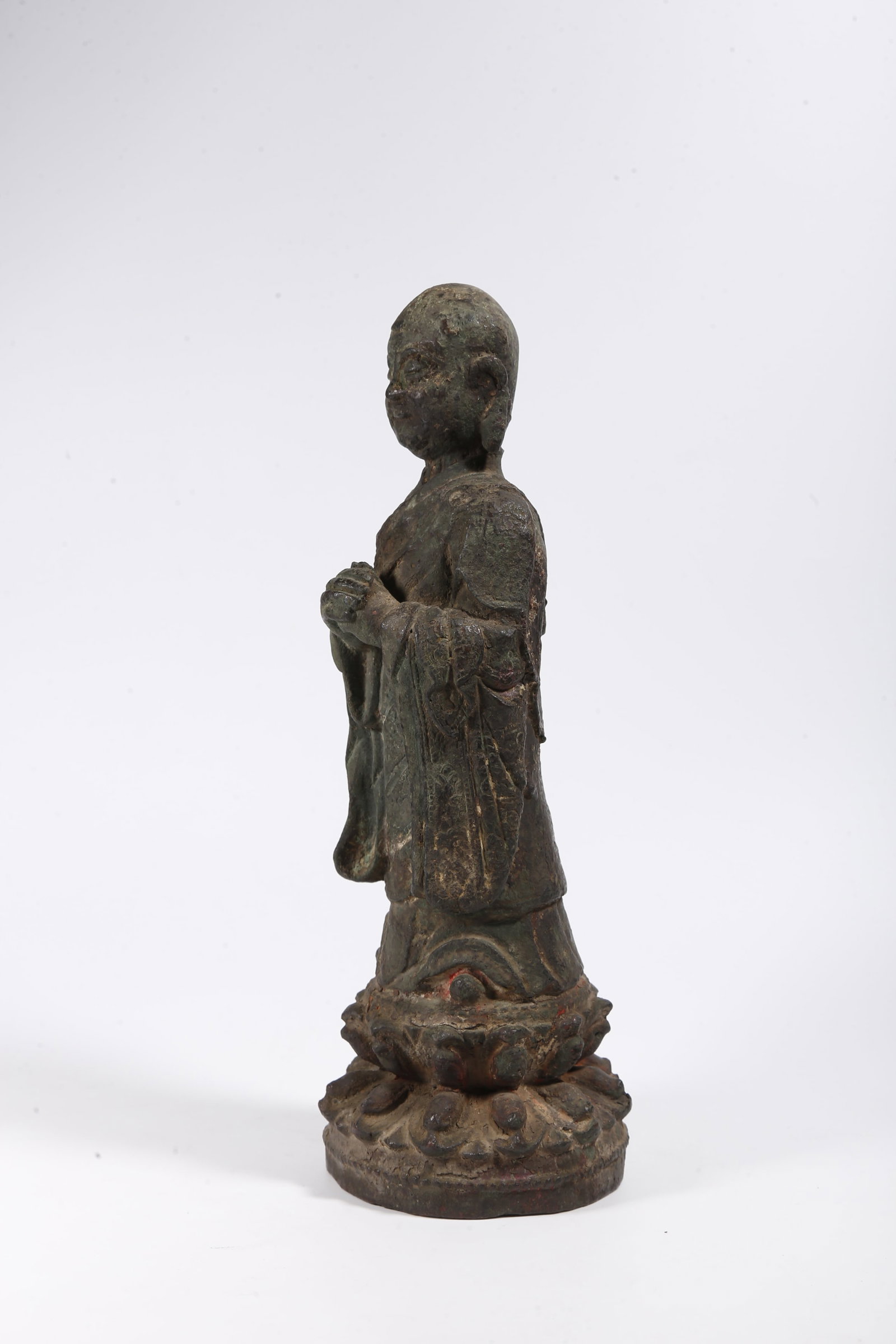 A BRONZE BUDDHA STATUE - 4