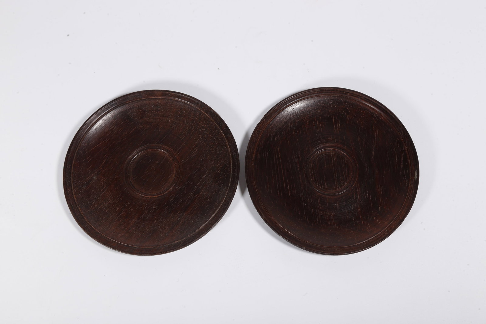 A RED SANDALWOOD CUP STANDS (PAIR) (1 of 9)
