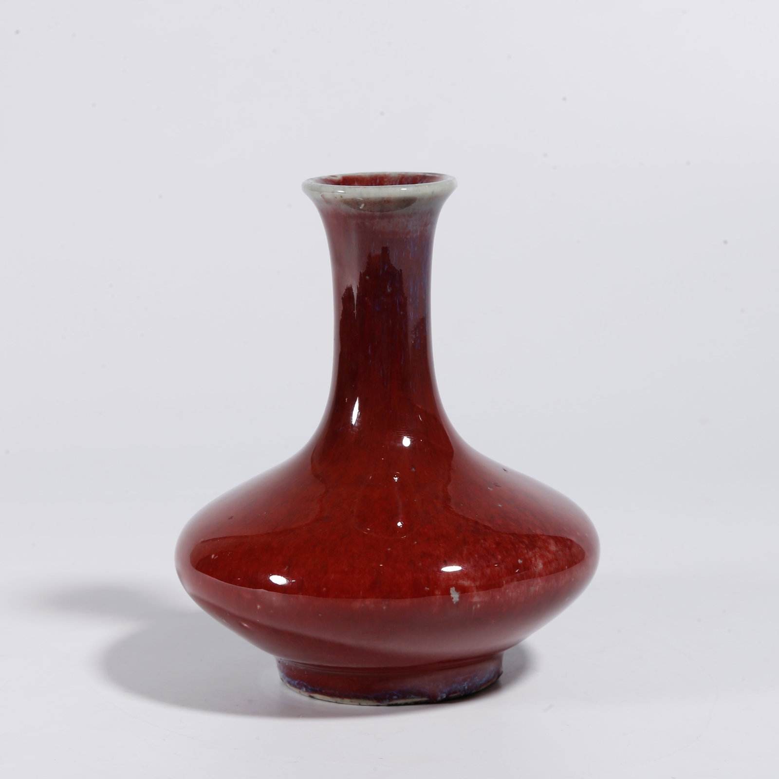 A FLAMBE GLAZE FLAT VASE (1 of 9)