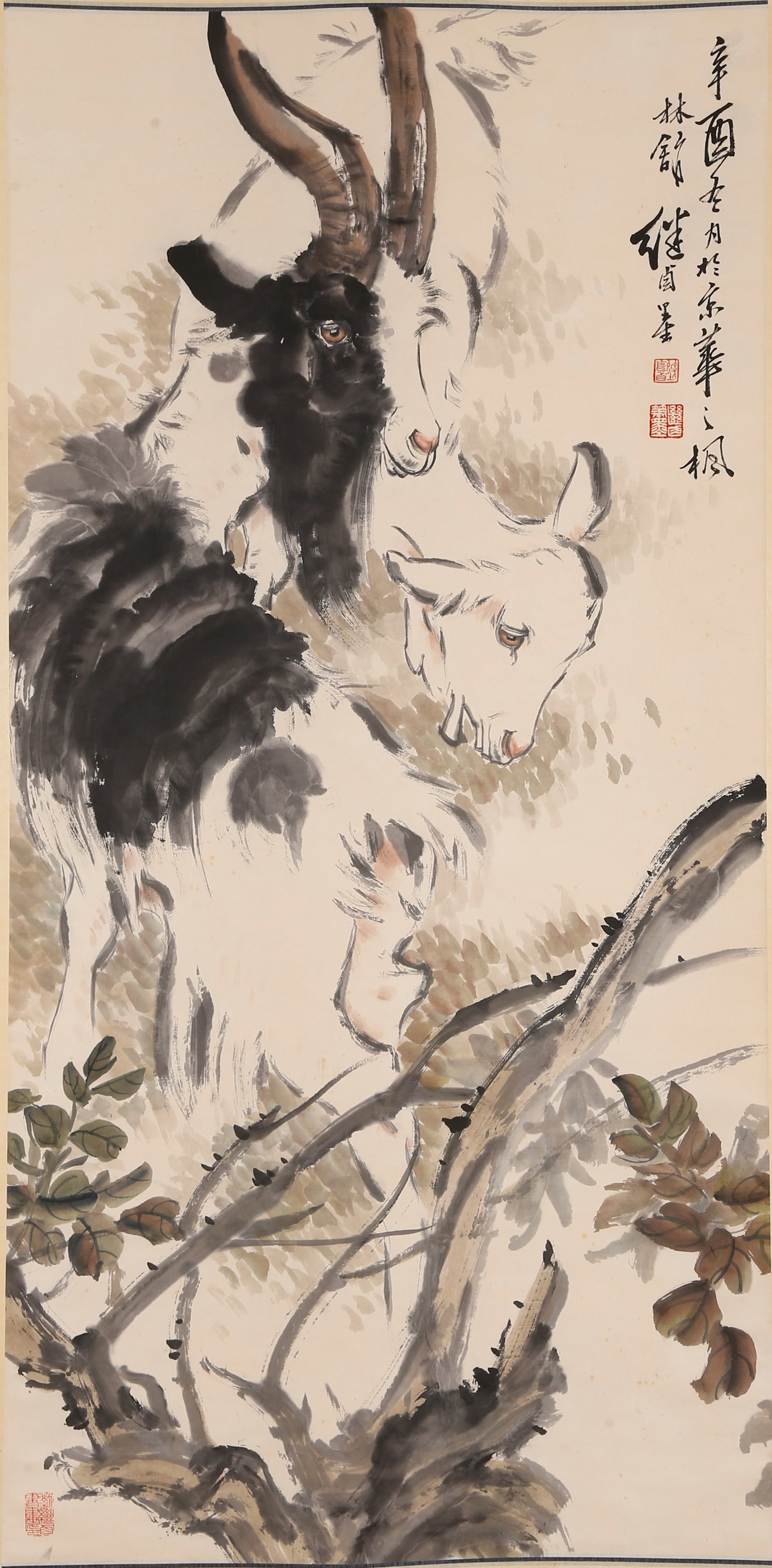 A SHEEP PAINTING ON PAPER BY LIU JIYOU.劉繼卣 (1 of 10)