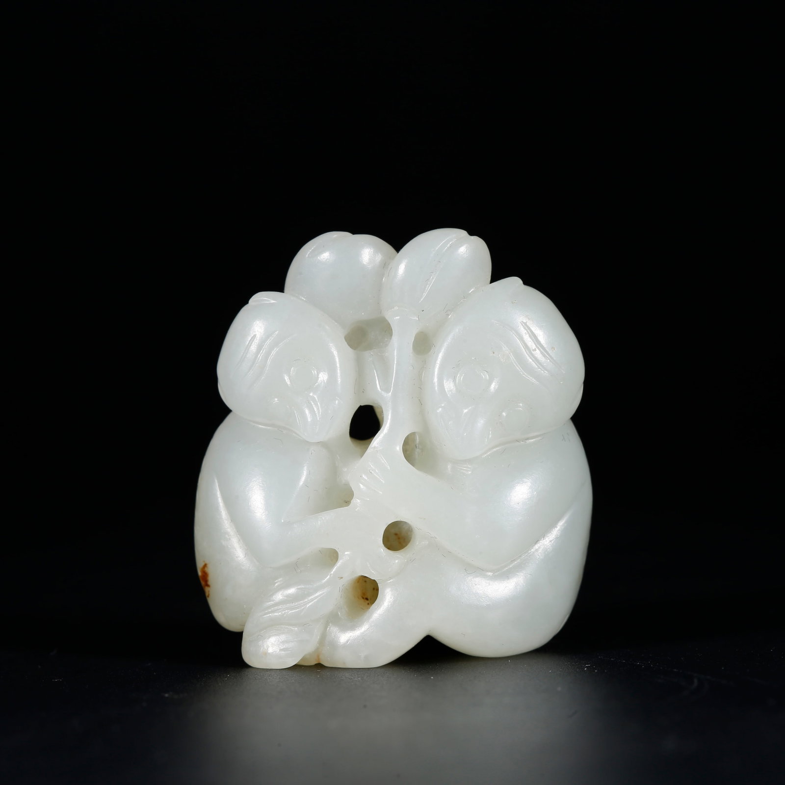 A HETIAN JADE DOUBLE MONKEY ORNAMENT (1 of 9)