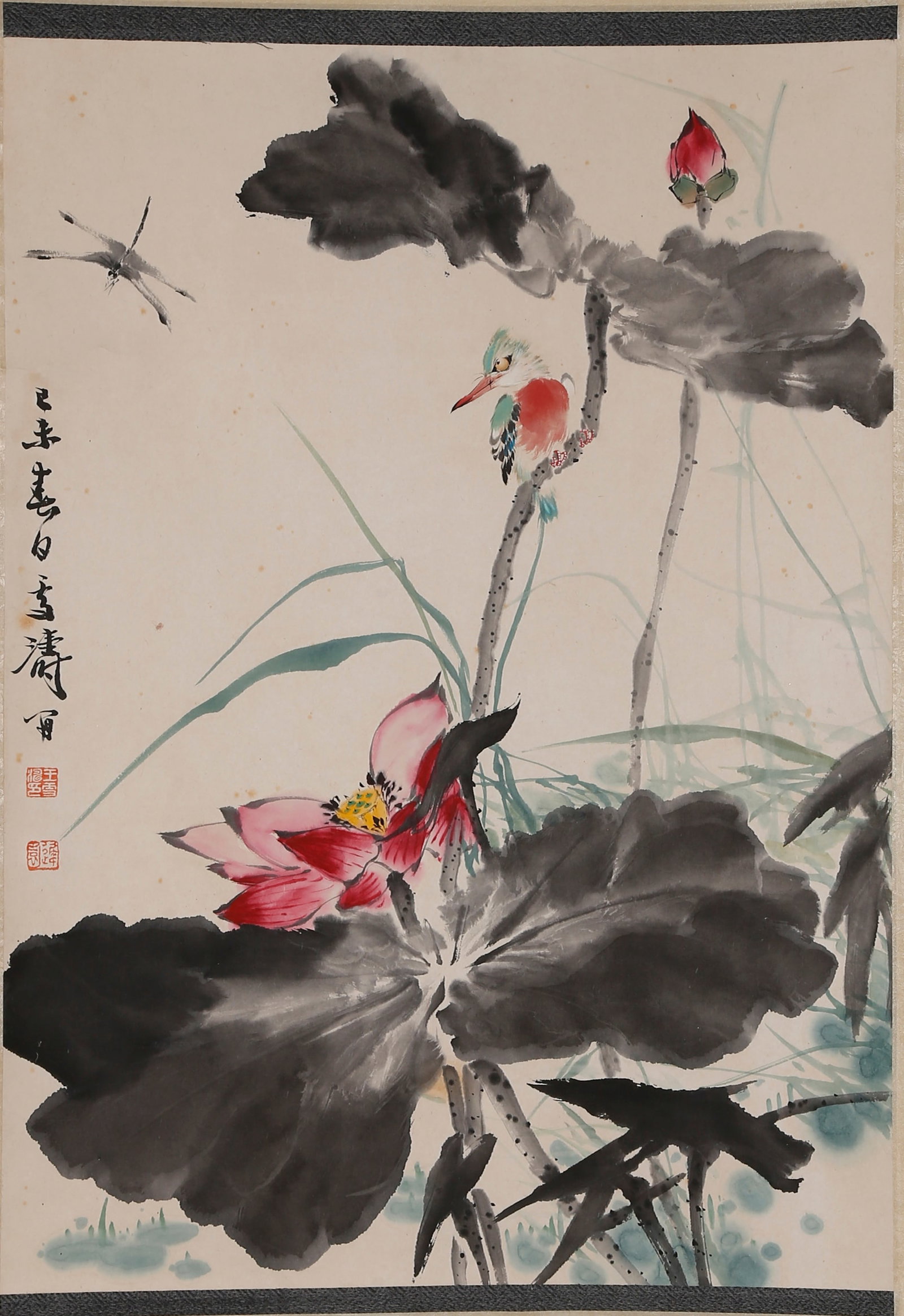 A FLOWER AND BIRD PAINTING ON PAPER BY WANG XUETAO.王雪濤: Flower and Bird Painting on Paper by Wang Xuetao.王雪濤