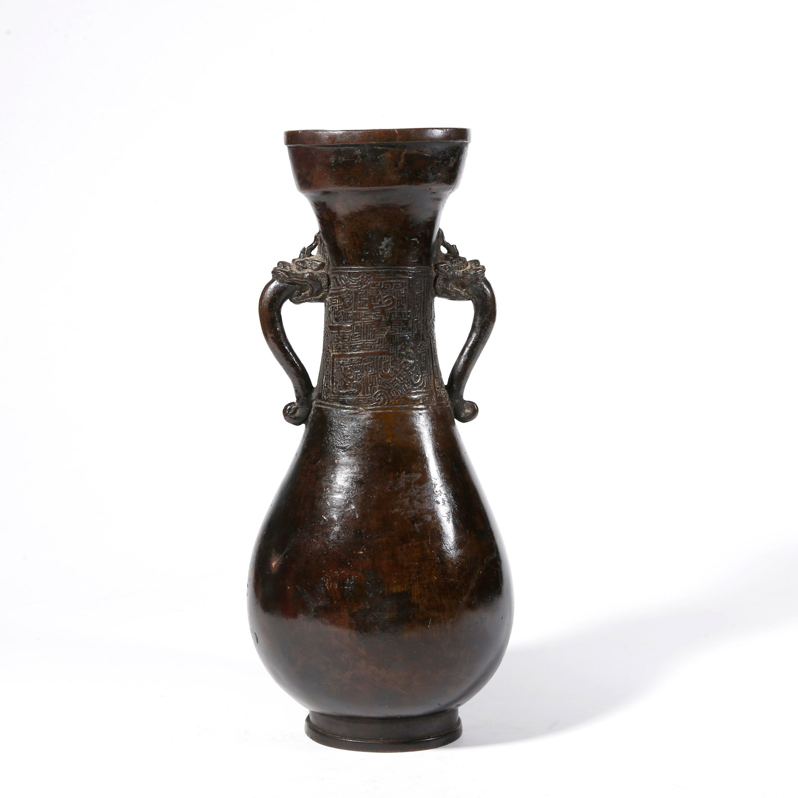 A BRONZE VASE WITH DOUBLE DRAGON EARS (1 of 10)
