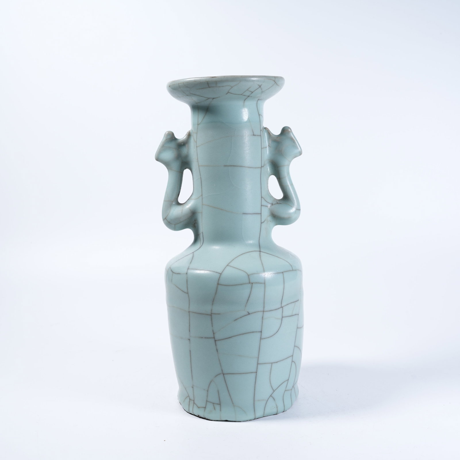 A BEAST EARED VASE OF LONGQUAN KILN: Beast Eared Vase of Longquan Kiln