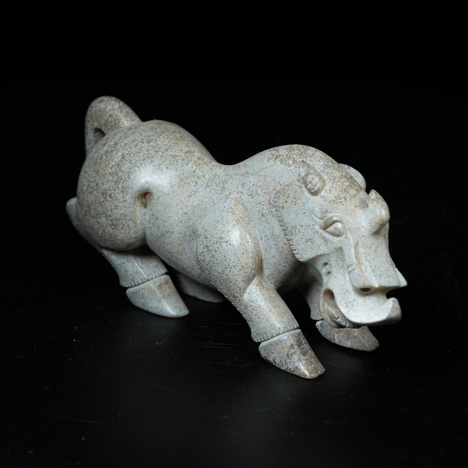 A ARCHAIC JADE HORSE ORNAMENT: Archaic Jade Horse Ornament