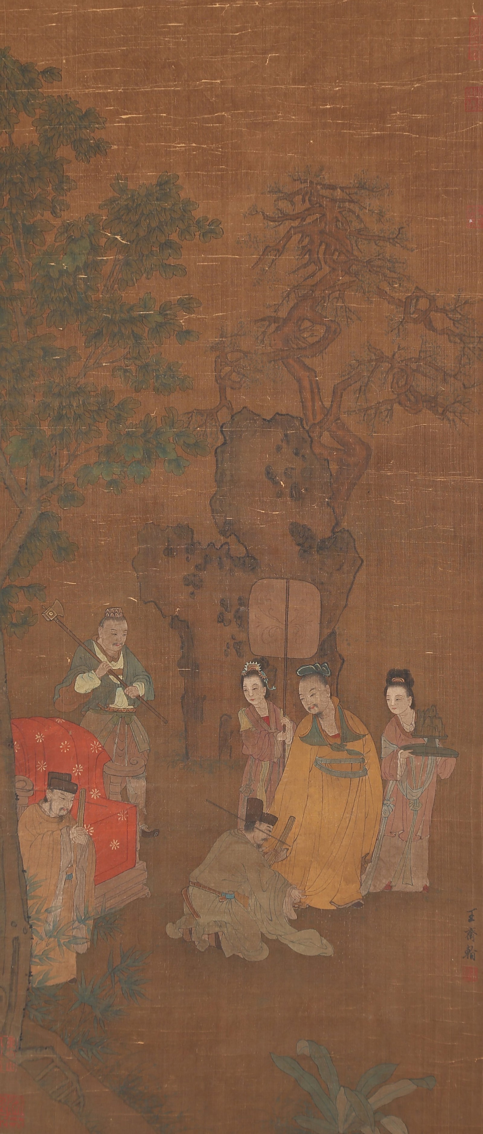 A NARRATIVE FIGURE PAINTING ON SILK BY WANG QIHAN.王齊翰: Narrative Figure Painting on Silk by Wang Qihan.王齊翰