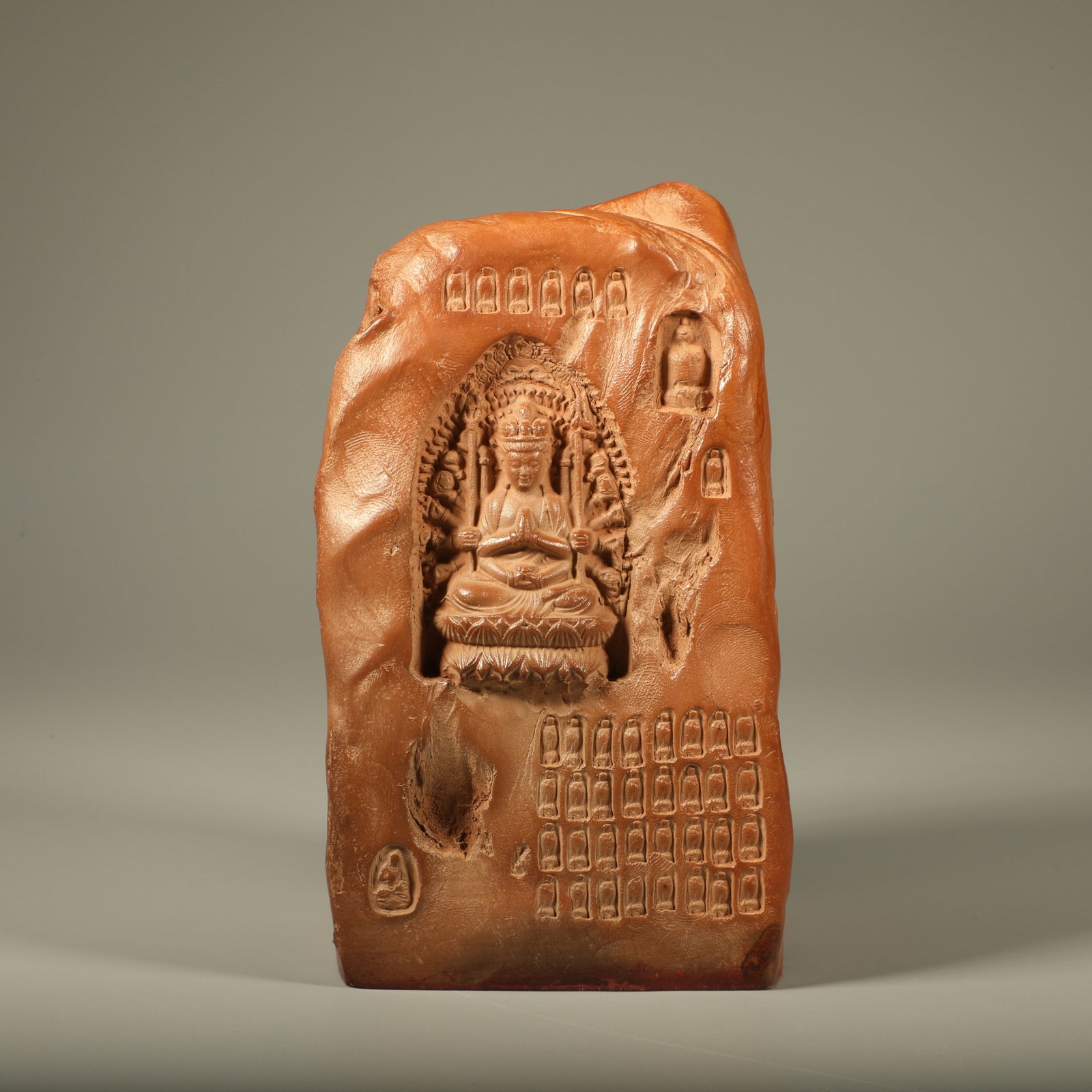 A POTTERY BUDDHIST FIGURE SEAL (1 of 6)