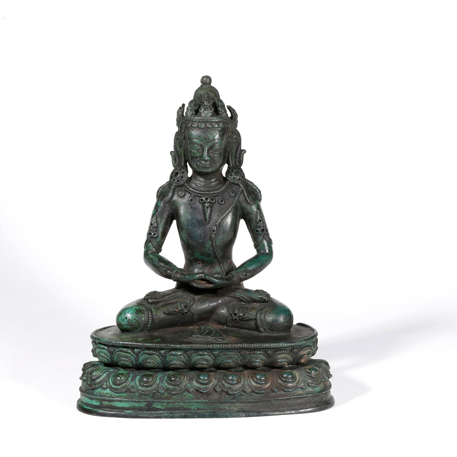 A BRONZE BUDDHA STATUE (1 of 9)