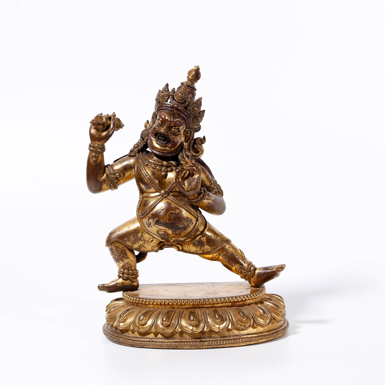 A BRONZE STATUE OF VAJRAPANI BODHISATTVA: Bronze Statue of Vajrapani Bodhisattva