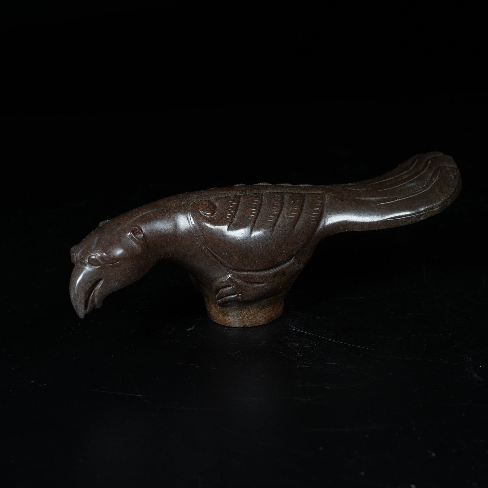 A ARCHAIC JADE PHOENIX HEAD CANE FINIAL (1 of 10)