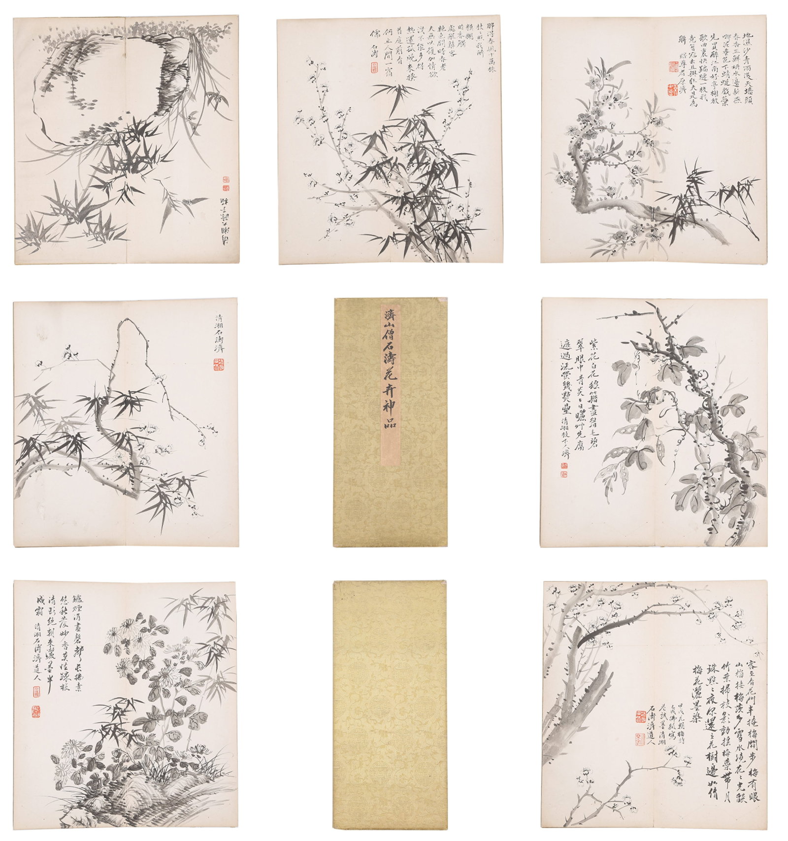 A FLOWER PAINTINGS ALBUM LEAVES ON PAPER BY SHITAO (6 LEAVES).石濤 (1 of 10)