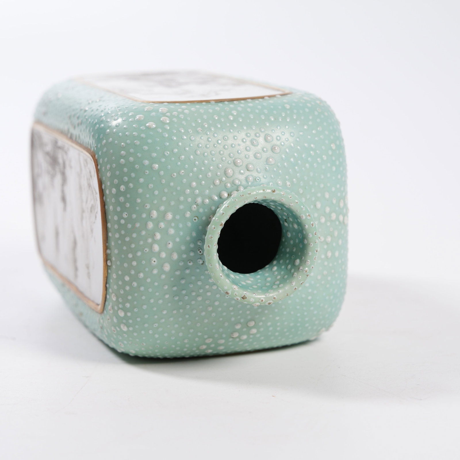 A SQUARE VASE WITH INK LANDSCAPE PATTERN - 8
