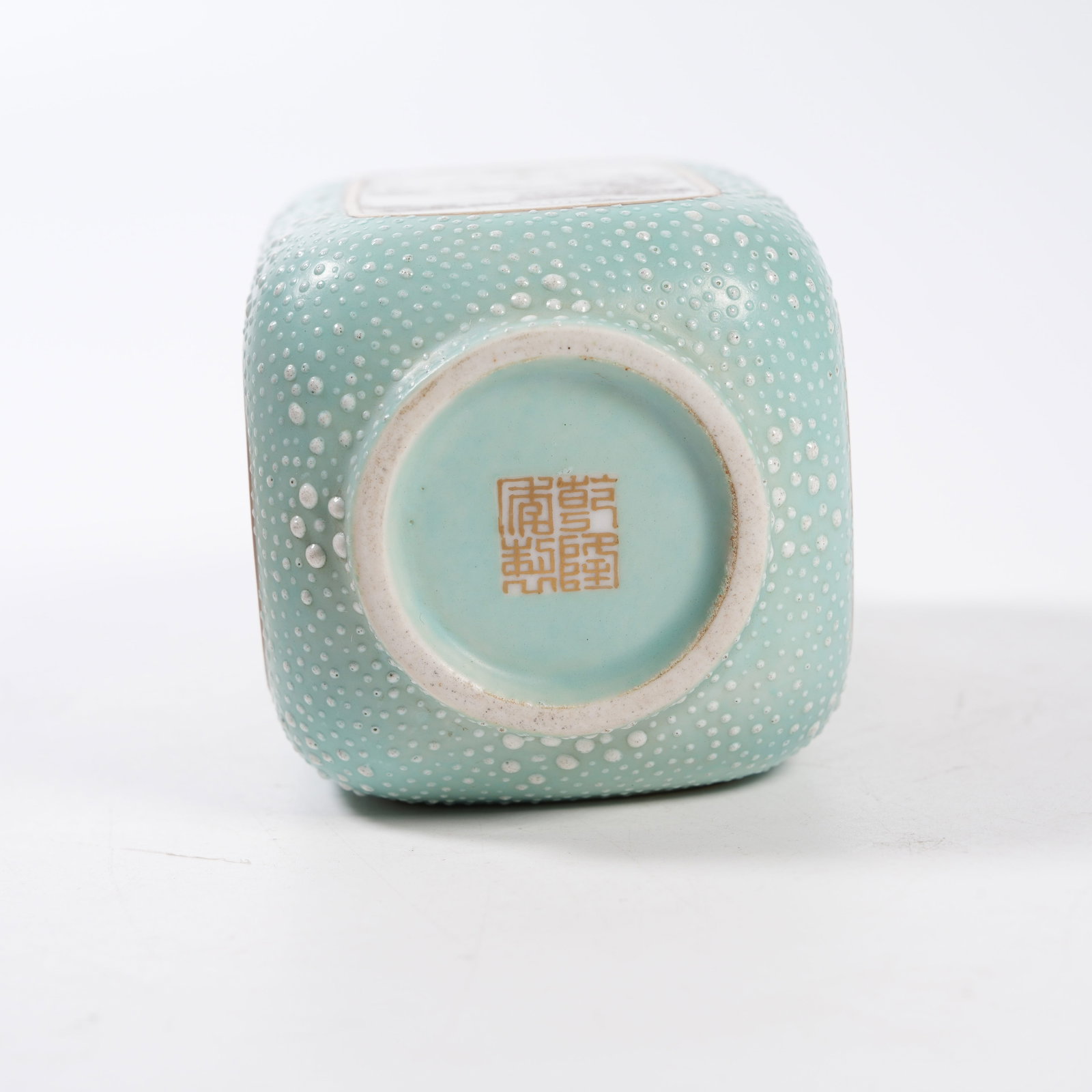 A SQUARE VASE WITH INK LANDSCAPE PATTERN - 9