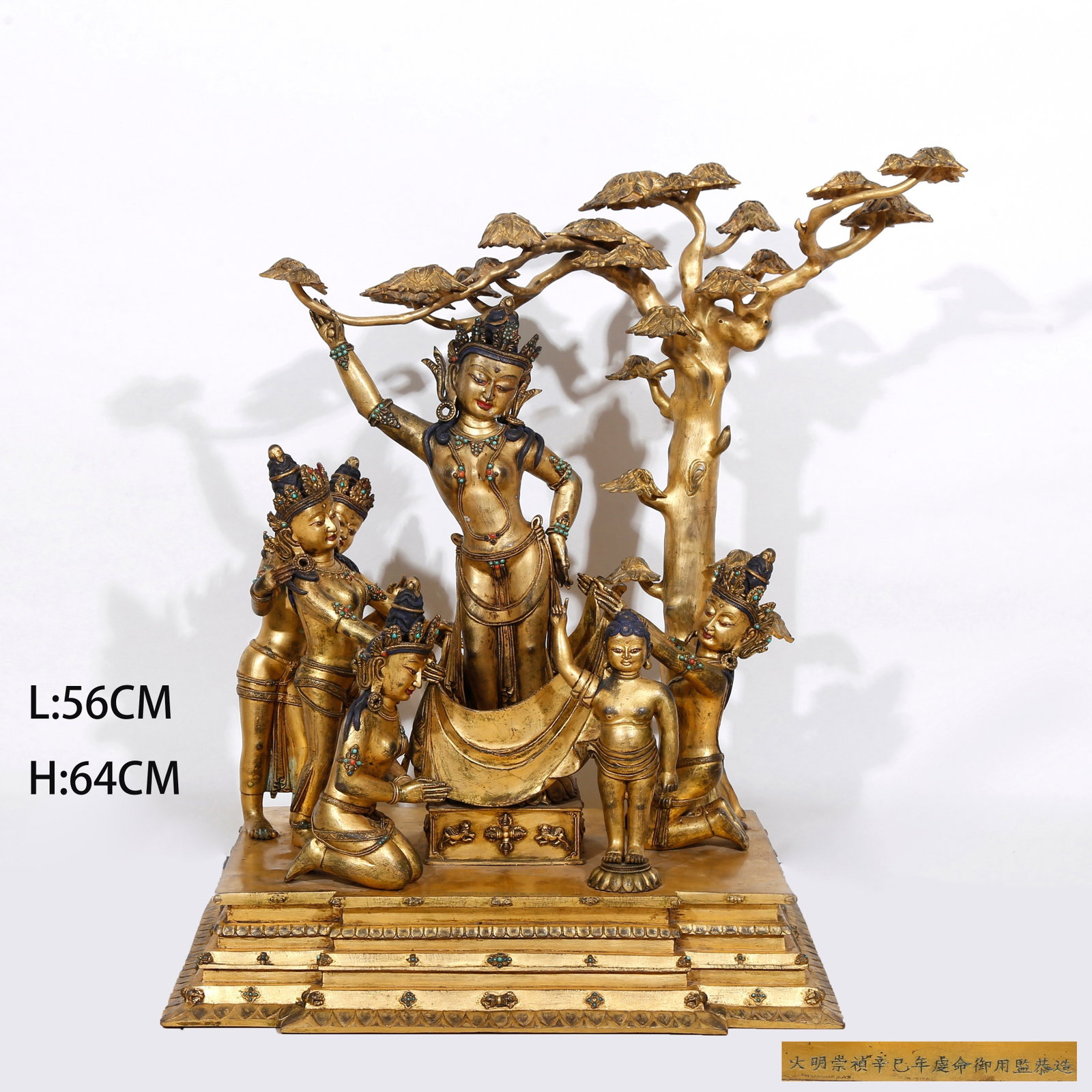 A GILT BRONZE STATUE OF QUEEN MAYA (1 of 10)