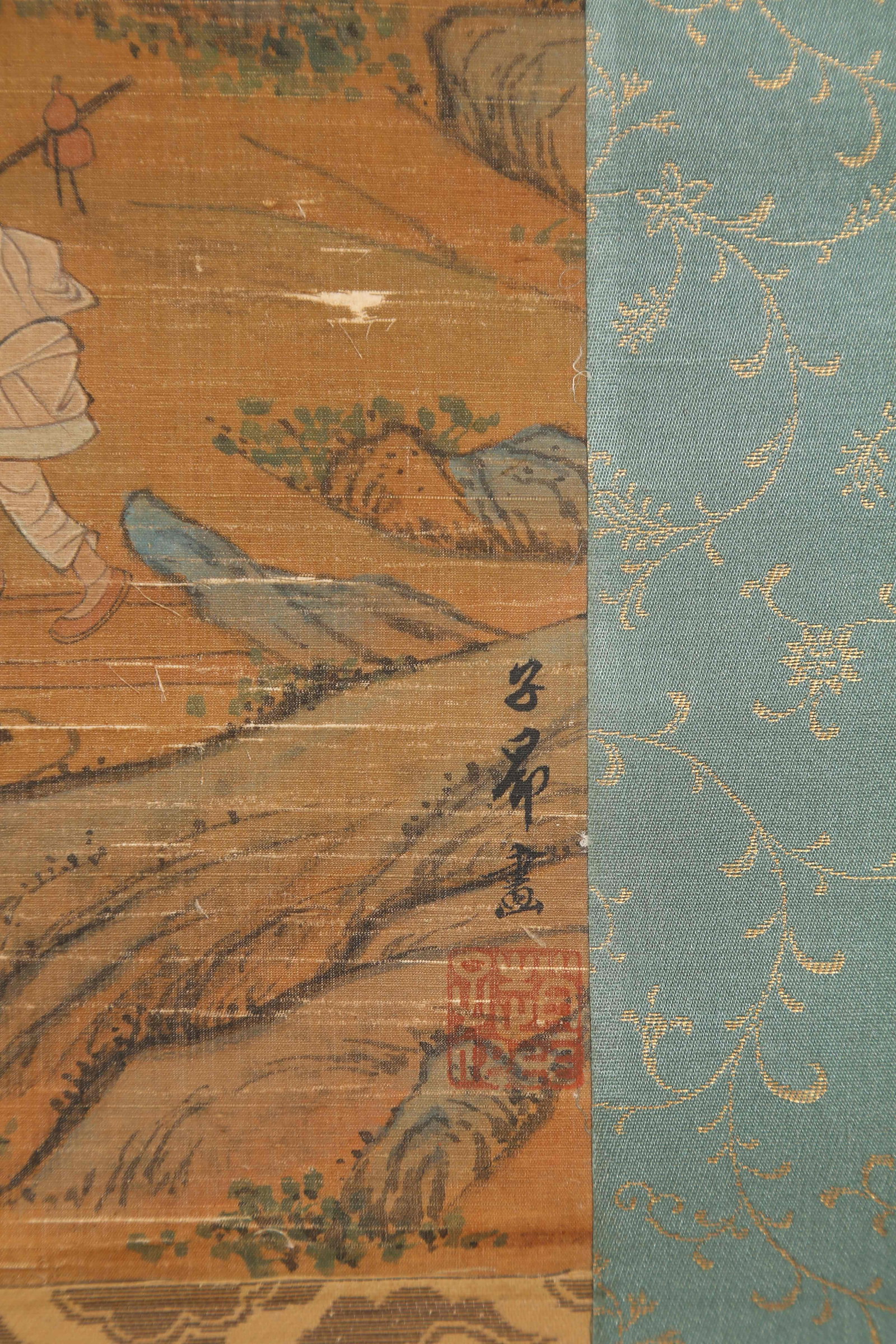 A LANDSCAPE AND FIGURE PAINTING ON SILK BY ZHAO MENGFU.趙孟頫 - 10