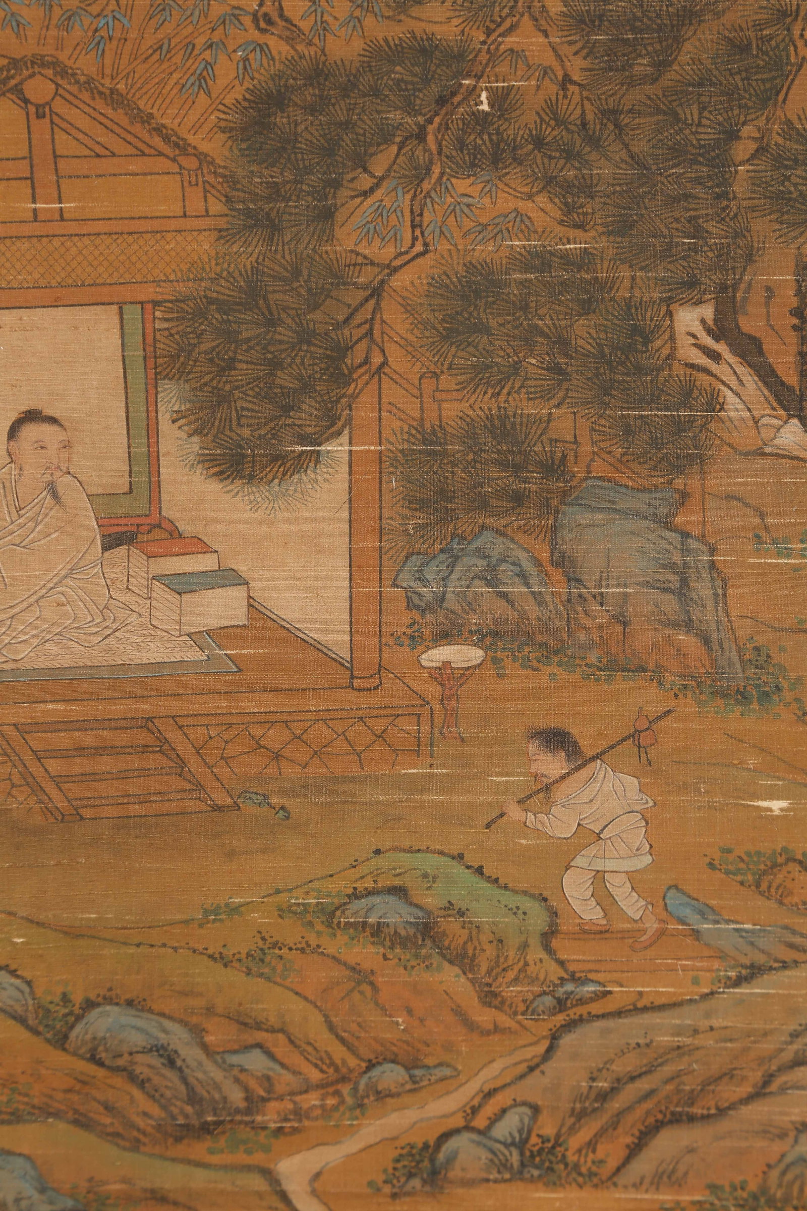 A LANDSCAPE AND FIGURE PAINTING ON SILK BY ZHAO MENGFU.趙孟頫 - 6