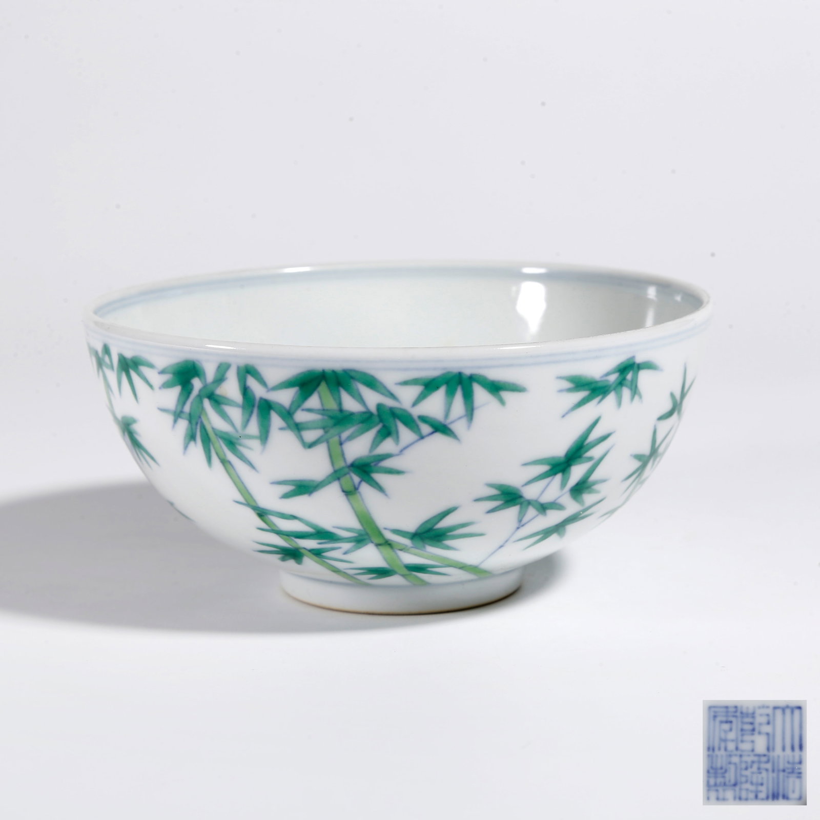 A FAMILLE ROSE BAMBOO PATTERN BOWL: Famille Rose Bamboo Pattern Bowl