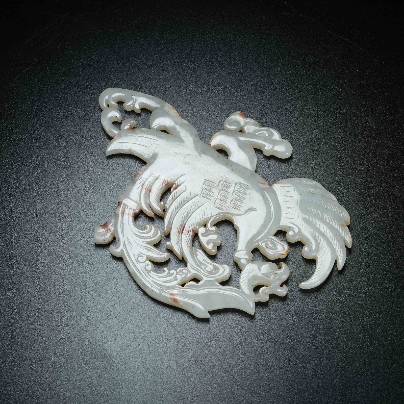A ANCIENT JADE DIVINE PHOENIX ORNAMENT: Ancient Jade Divine Phoenix Ornament
