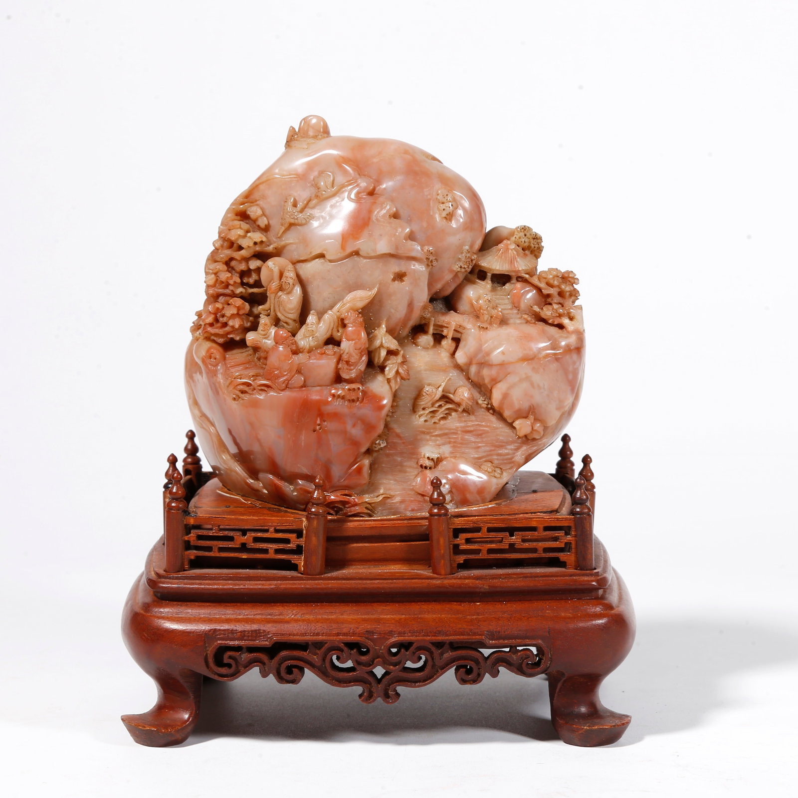 A SHOUSHAN STONE CARVED FIGURAL MOUNTAIN ORNAMENT (1 of 9)
