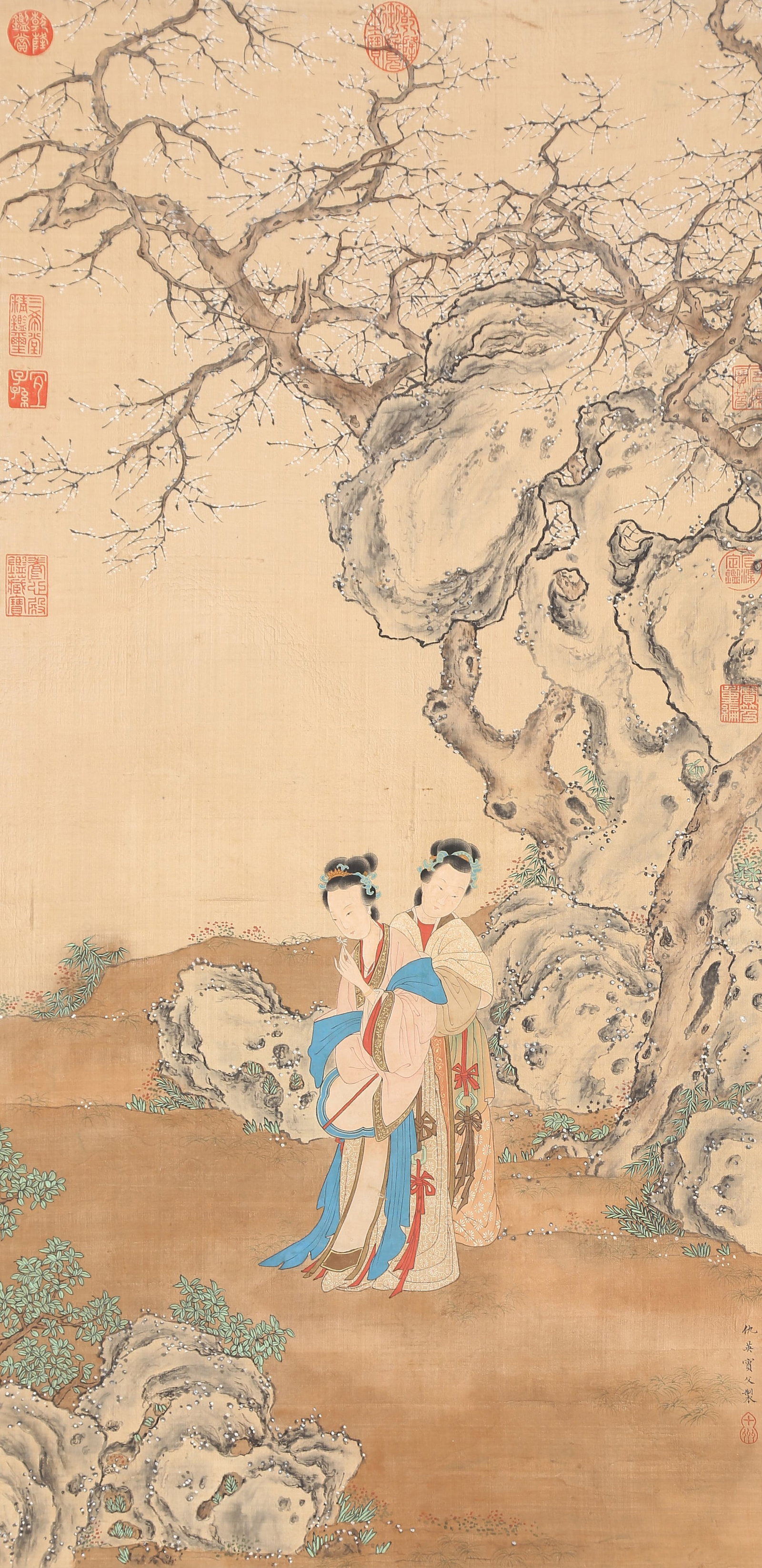 A BEAUTY PAINTING ON SILK BY QIU YING.仇英 (1 of 8)