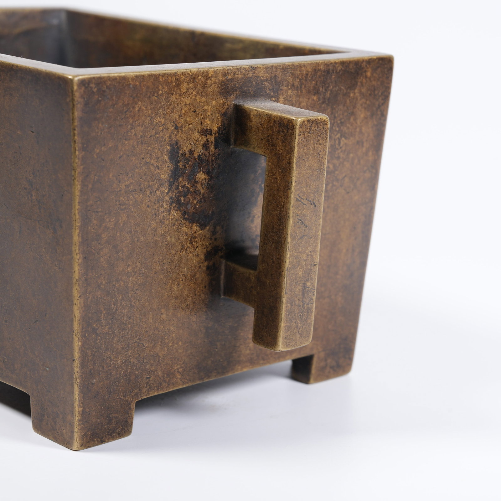 A SQUARE COPPER CENSER - 7