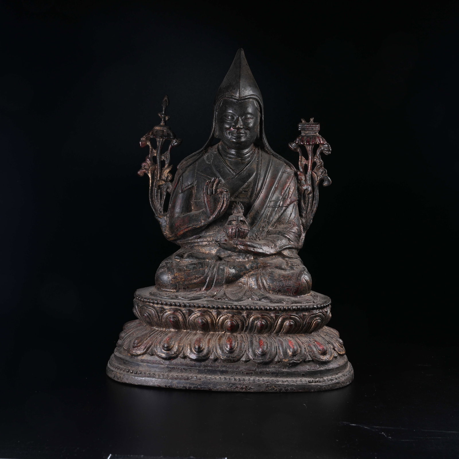 A BRONZE GURU STATUE (1 of 8)