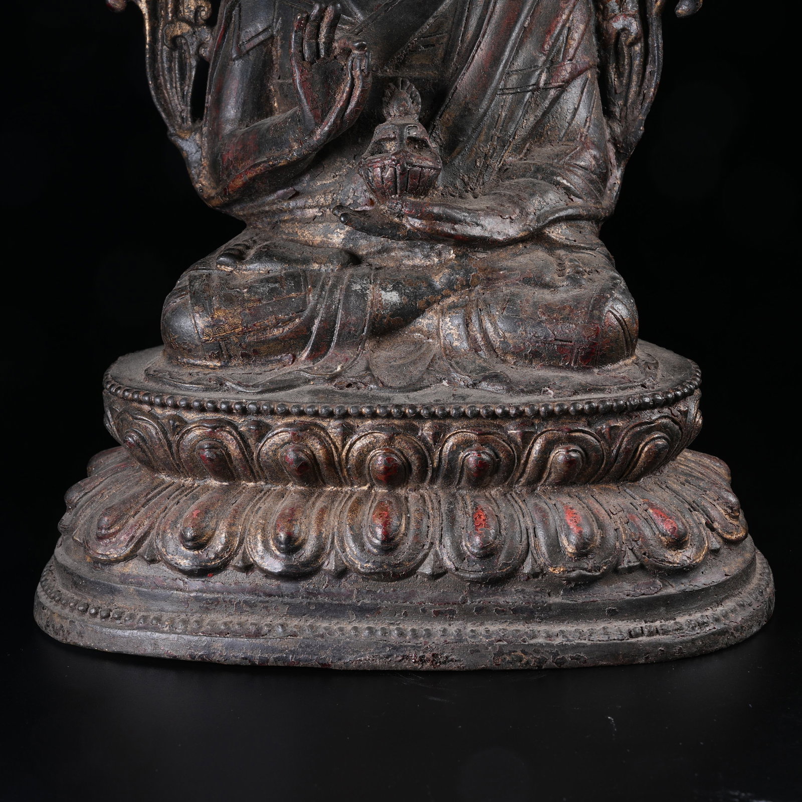 A BRONZE GURU STATUE - 3