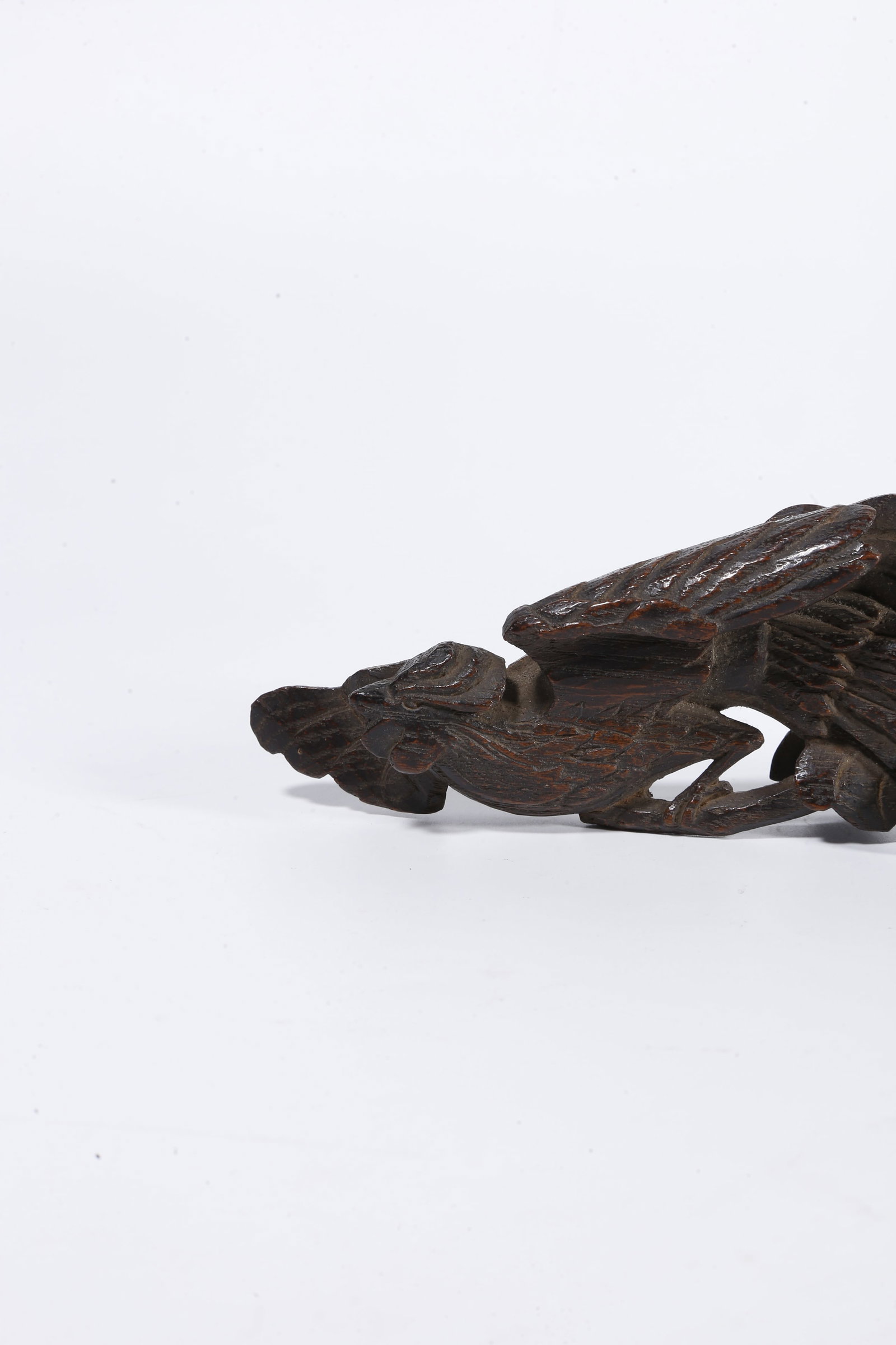 A BEECH WOOD PHOENIX-PATTERN BRUSH REST - 2