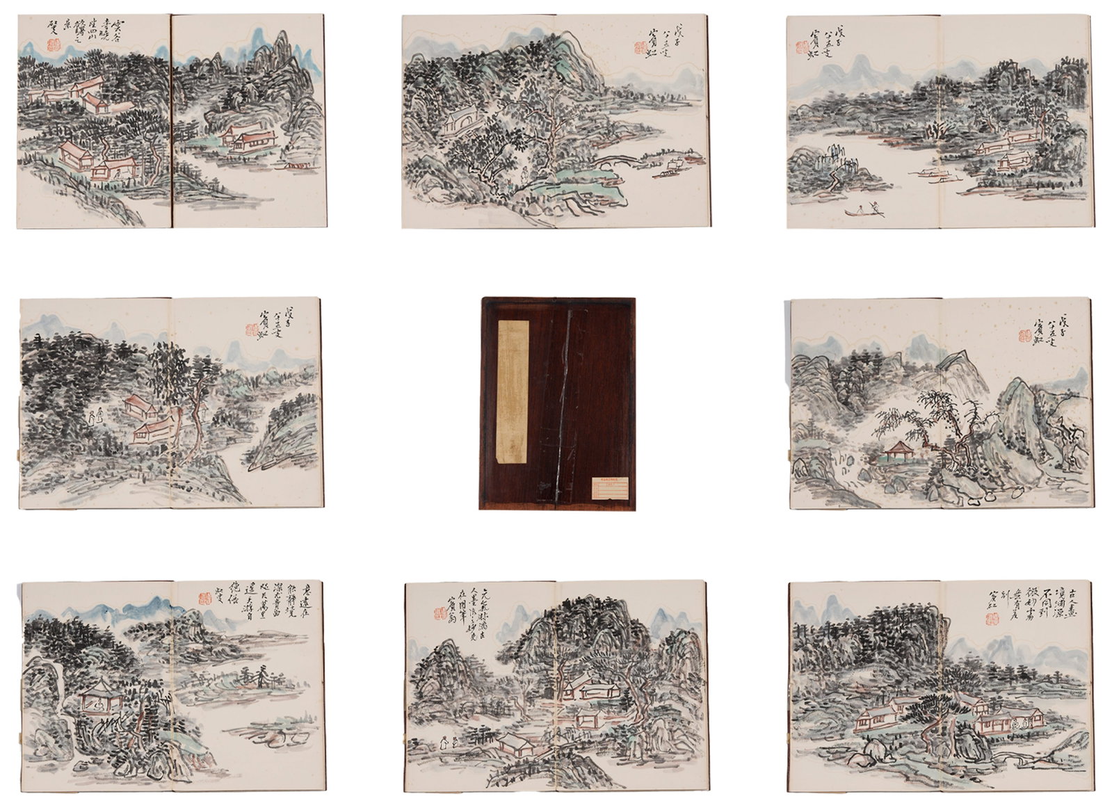 A LANDSCAPE PAINTINGS ALBUM ON PAPER BY HUANG BINHONG (TEN LEAVES).黃賓虹 (1 of 13)