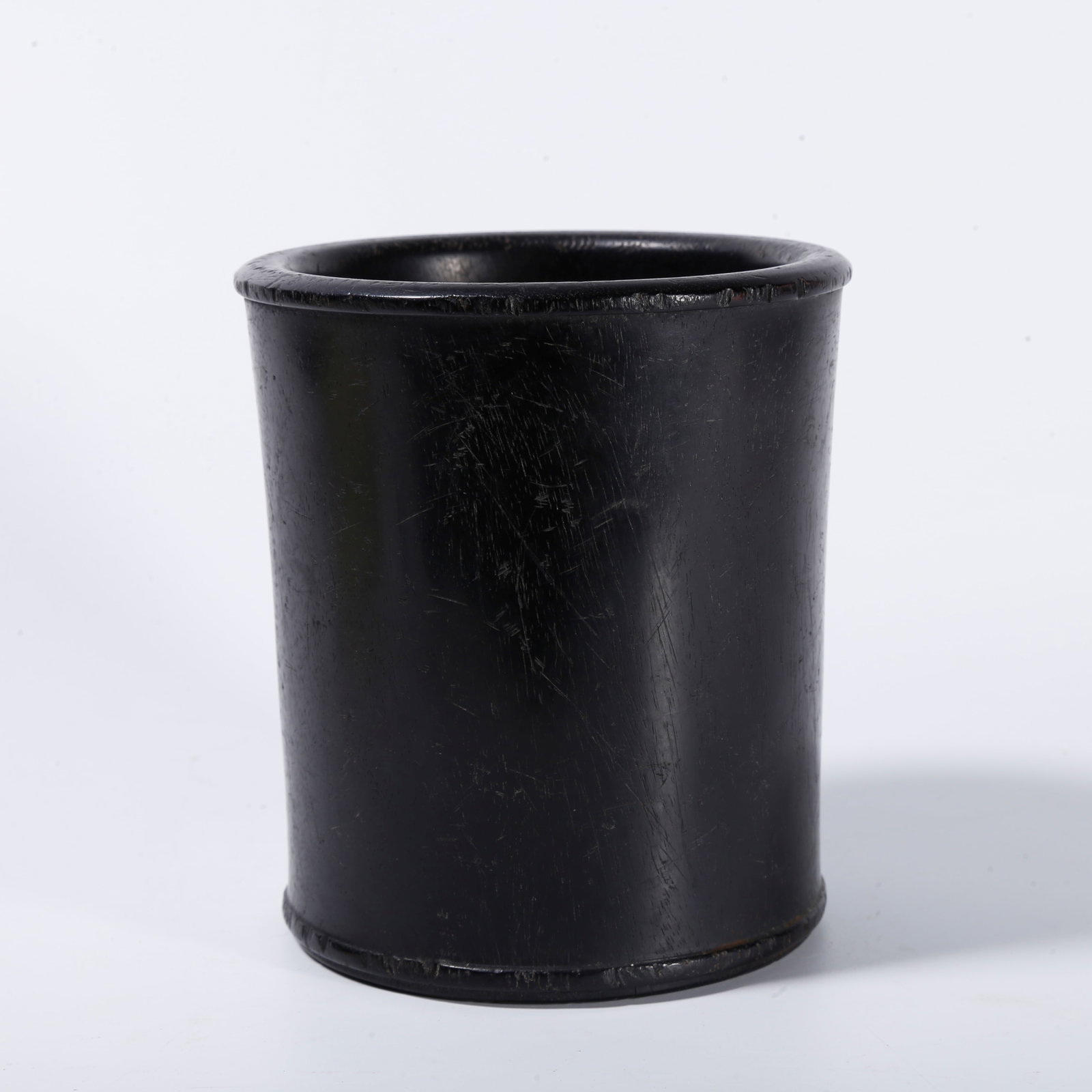 A RED SANDALWOOD BRUSH POT: Red sandalwood brush pot
