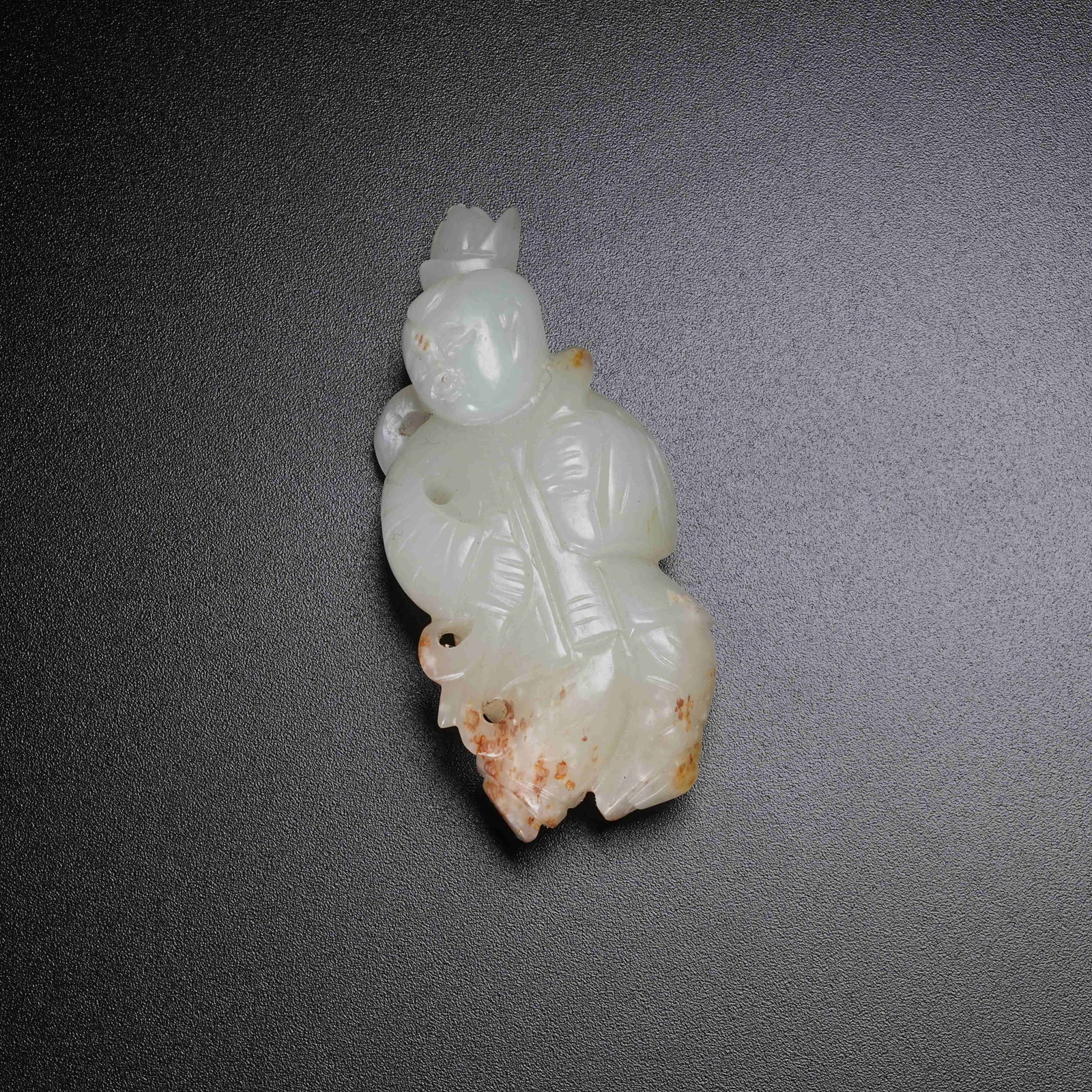 A HETIAN JADE CARVING OF BOY AMID LOTUS BLOSSOMS (1 of 8)