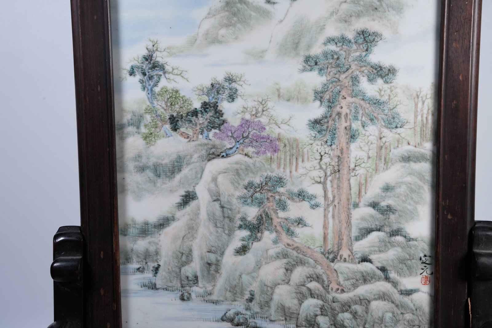 A QIANJIANG-CAI LANDSCAPE-PATTERN TABLE SCREEN - 4