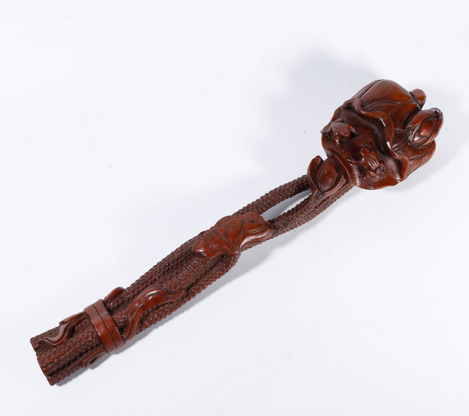 A BOXWOOD RUYI SCEPTRE WITH LOTUS PATTERN (1 of 9)