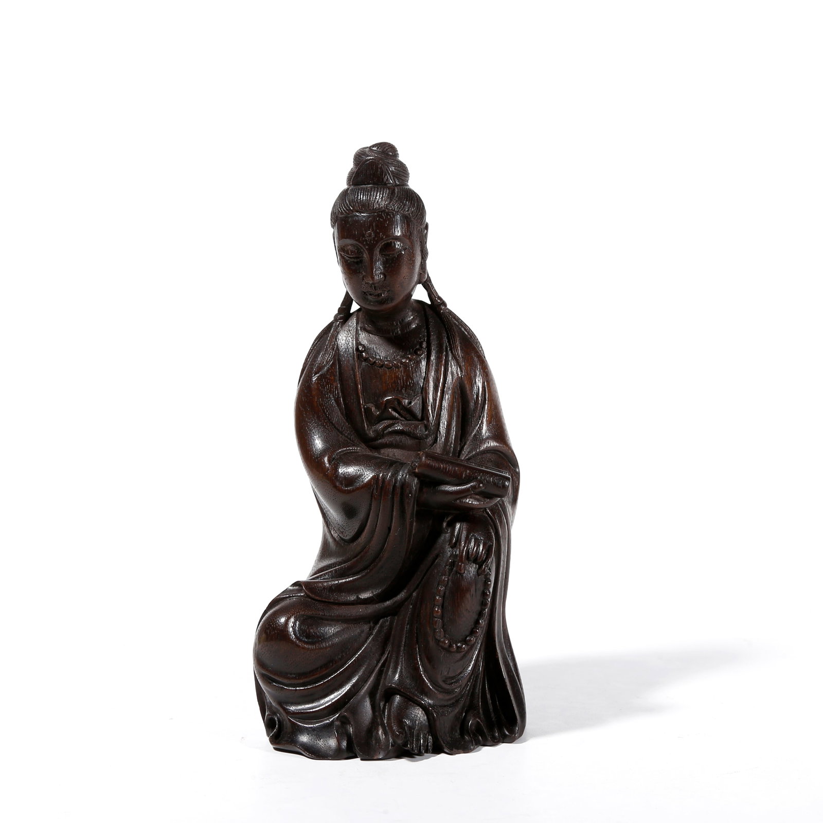 A AGARWOOD CARVED BODHISATTVA STATUE: Agarwood Carved Bodhisattva Statue