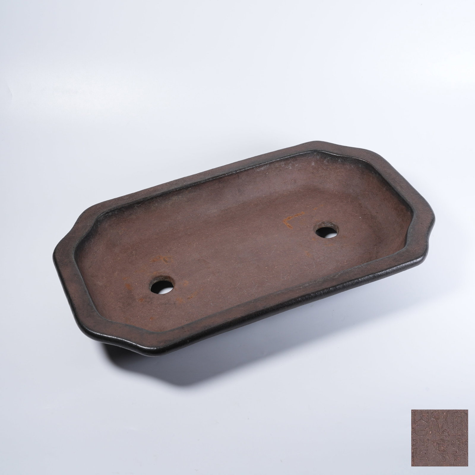 A YIXING CLAY FLOWER POT: Yixing clay flower pot