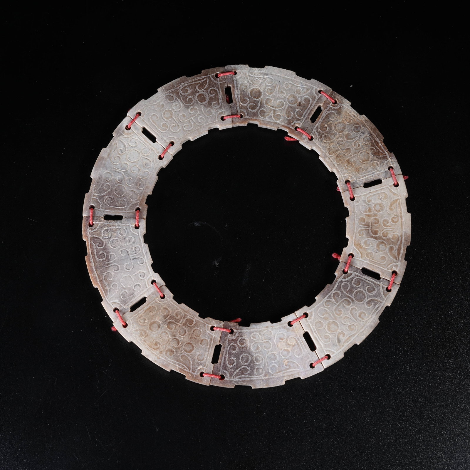 A COMPOSITE ARCHAIC JADE BI (1 of 11)