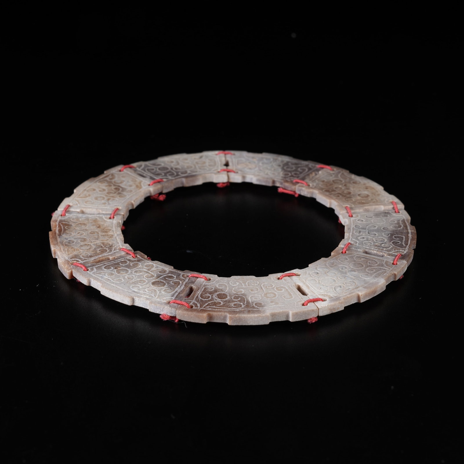 A COMPOSITE ARCHAIC JADE BI - 8