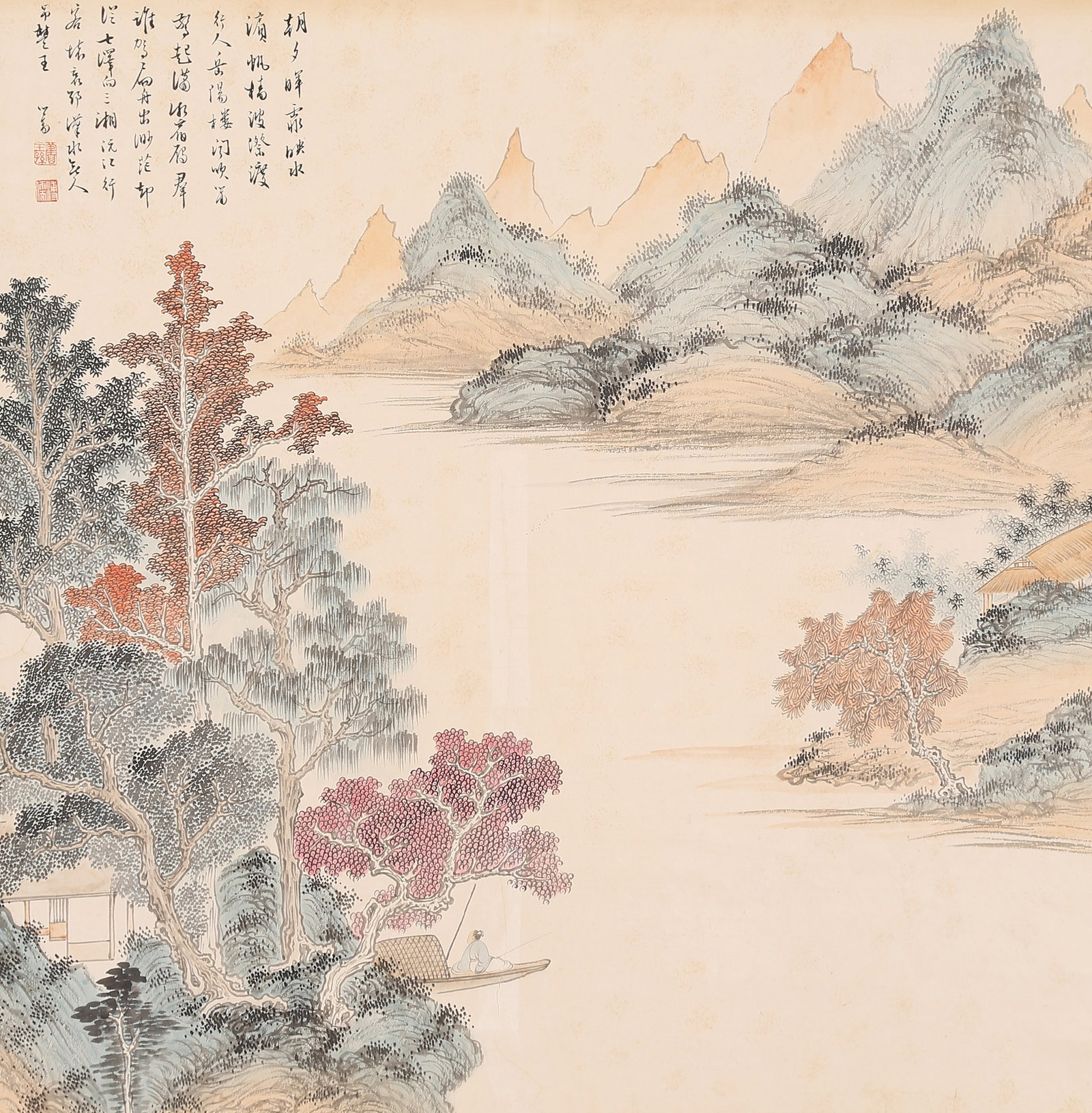 A LANDSCAPE PAINTING ON PAPER BY PU RU.溥儒: Landscape Painting on Paper by Pu Ru.溥儒