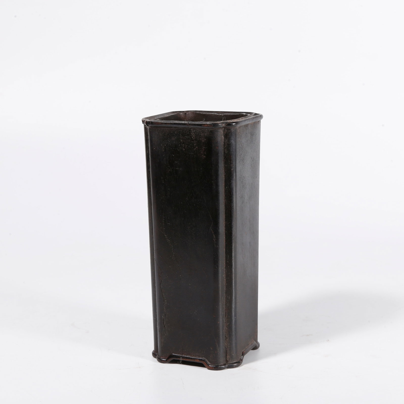 A BRUSH POT OF ZITAN WOOD (1 of 9)