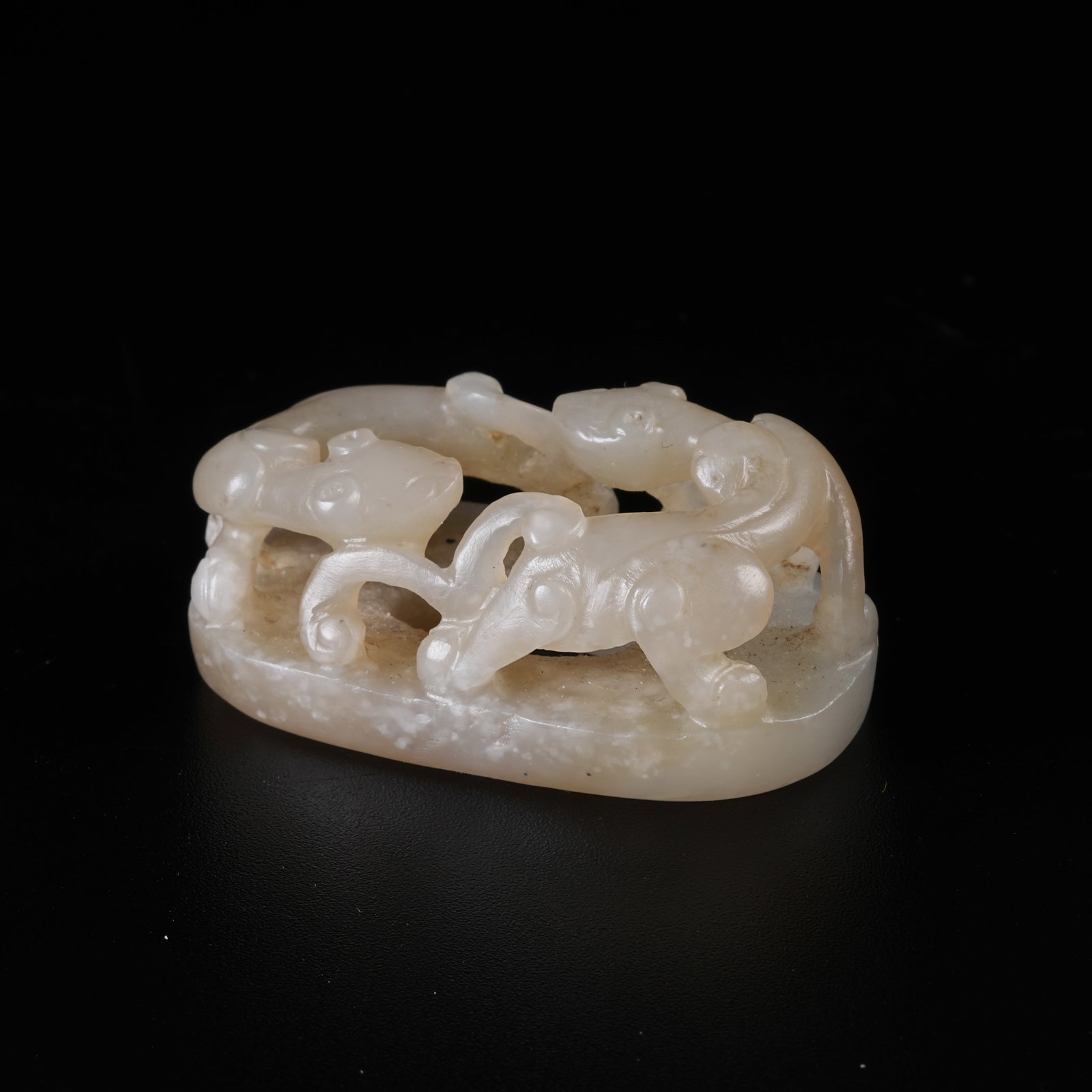 A HETIAN JADE BI DISC WITH CHI DRAGON PATTERN (1 of 8)