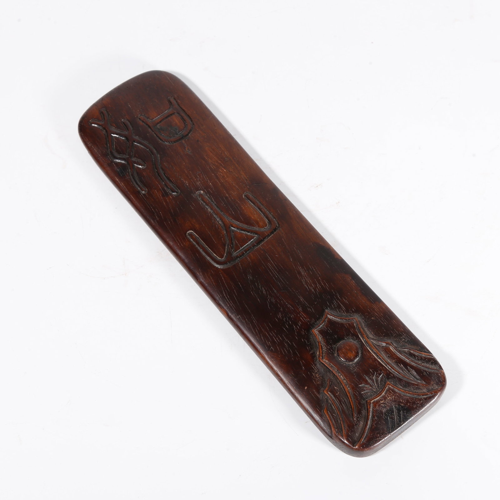 A PAPERWEIGHT OF ZITAN WOOD (1 of 9)