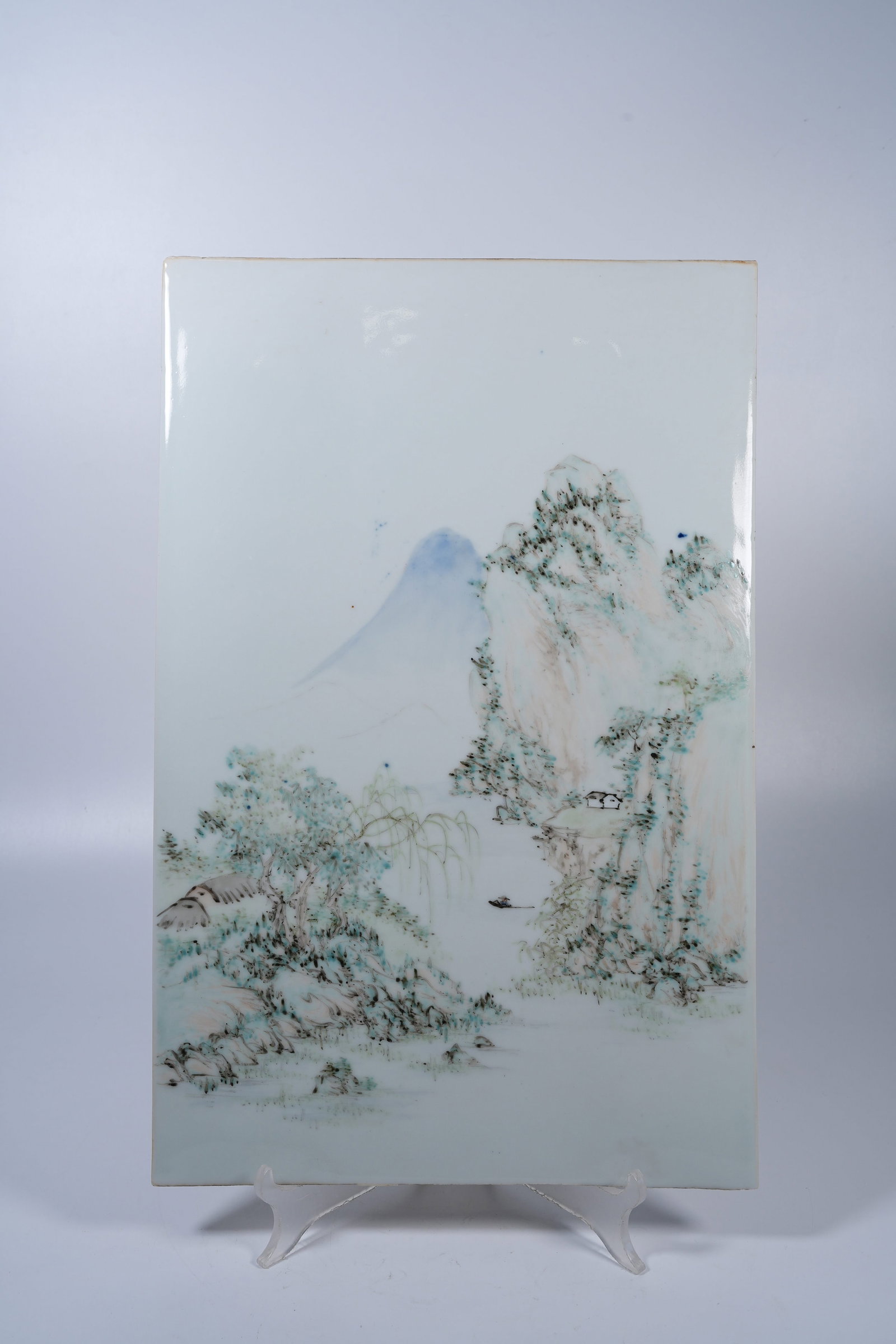 A QIANJIANG-CAI PORCELAIN PLAQUE WITH LANDSCAPE PATTERN (1 of 7)