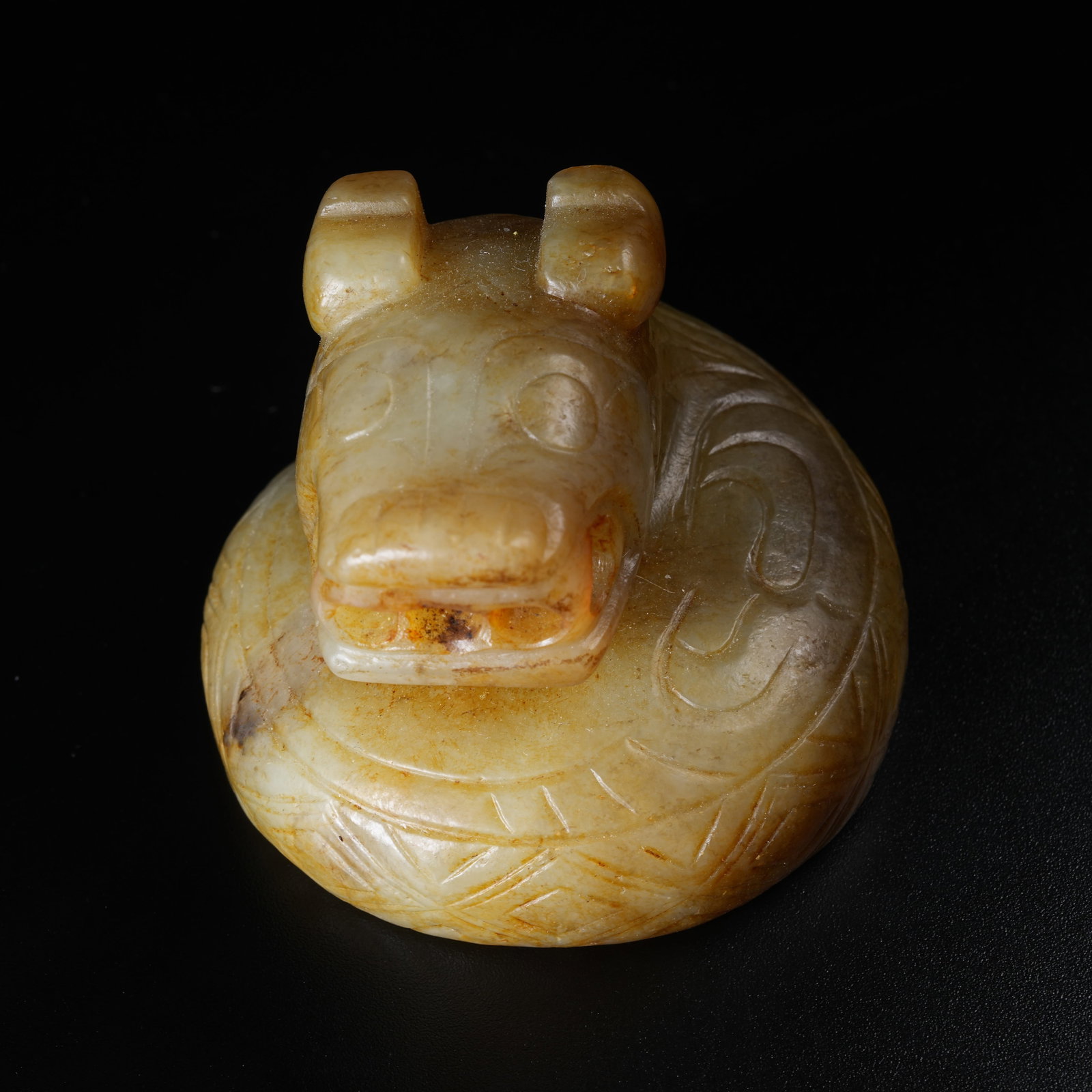 A ANCIENT JADE DRAGON PENDANT - 5