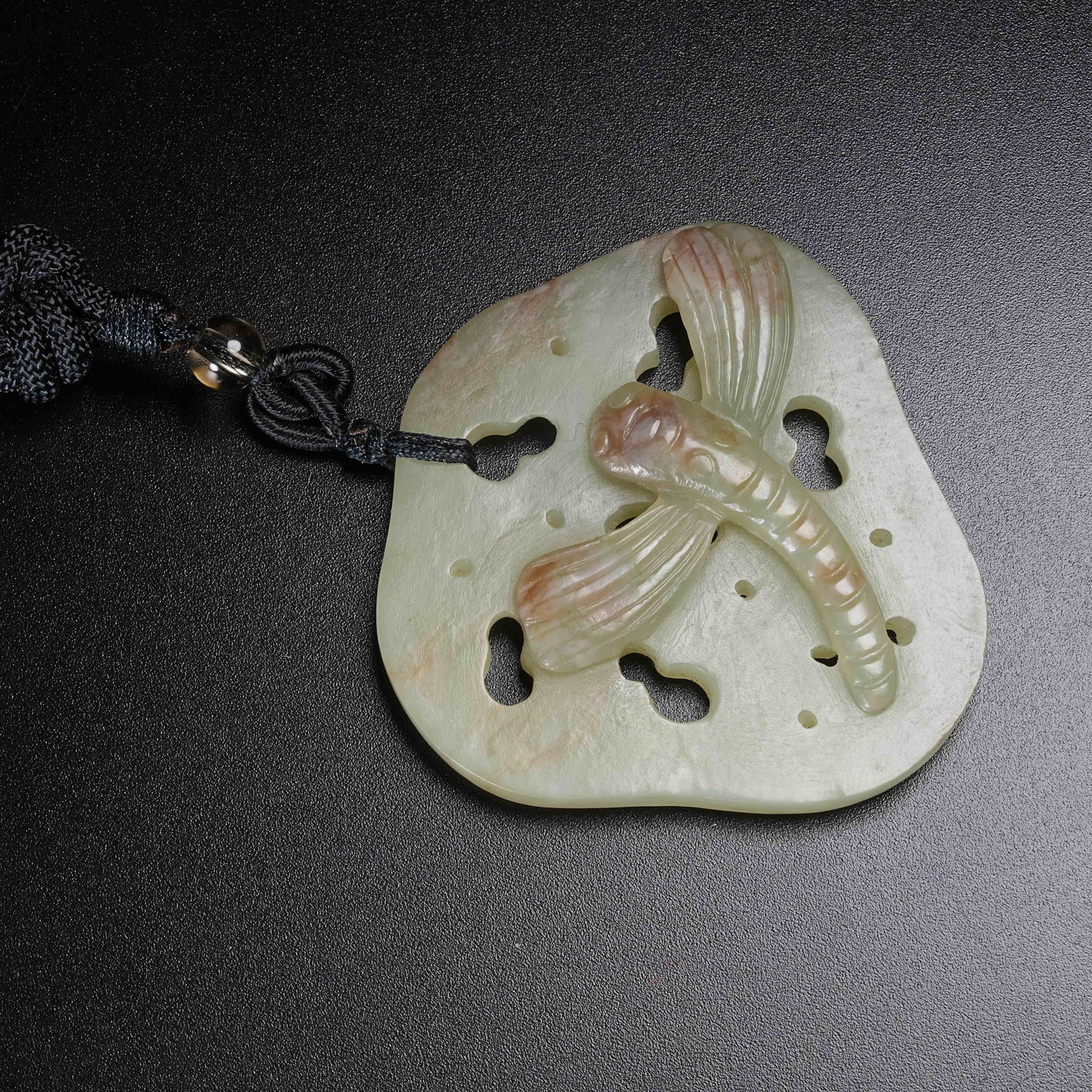 A HETIAN JADE DRAGONFLY PENDANT (1 of 7)