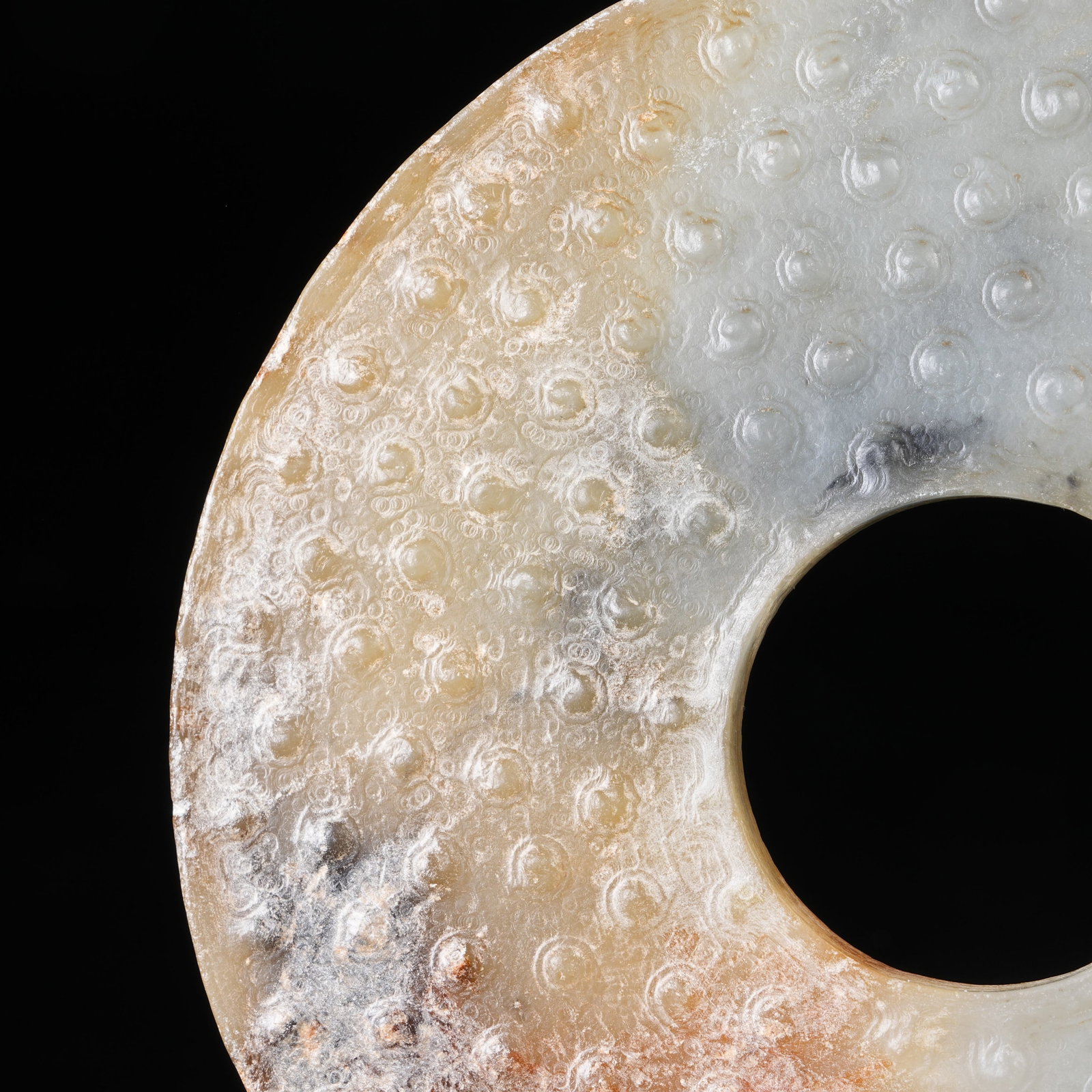 A ARCHAIC JADE BI WITH STUD PATTERN - 2