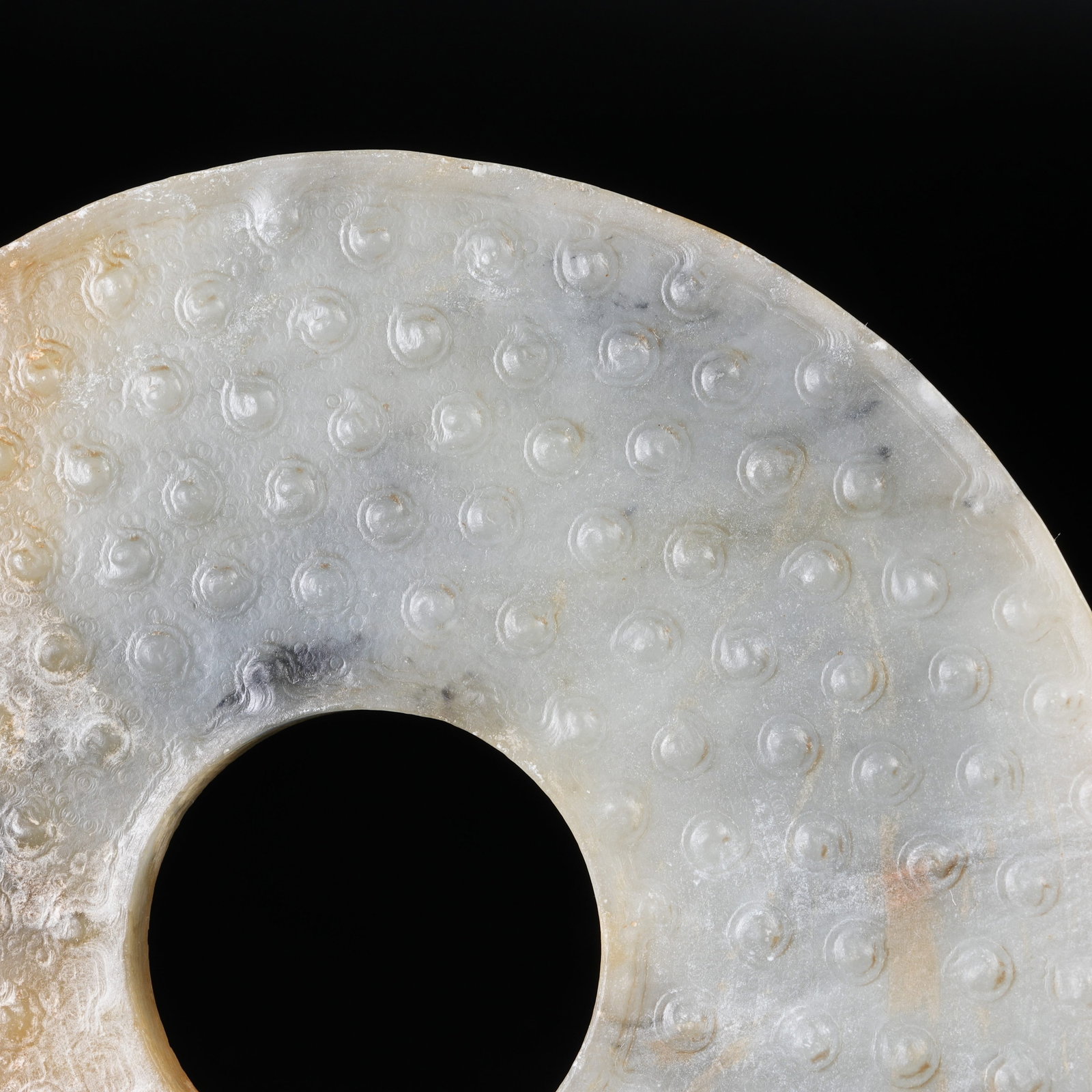 A ARCHAIC JADE BI WITH STUD PATTERN - 3