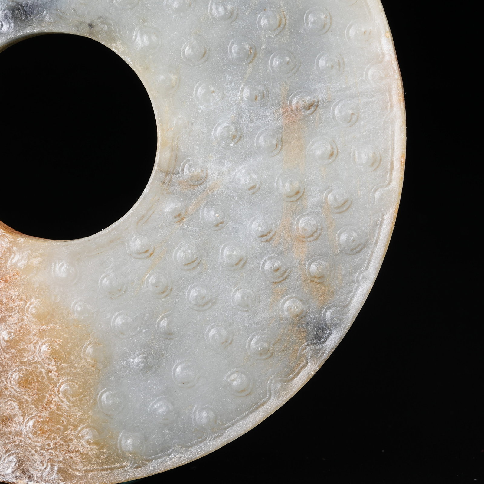 A ARCHAIC JADE BI WITH STUD PATTERN - 4