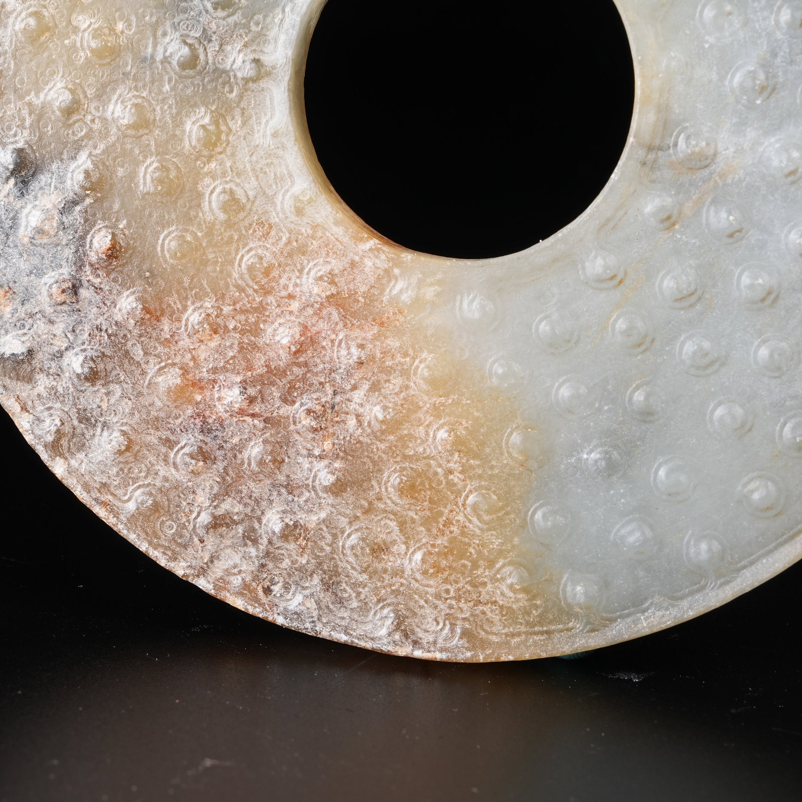 A ARCHAIC JADE BI WITH STUD PATTERN - 5