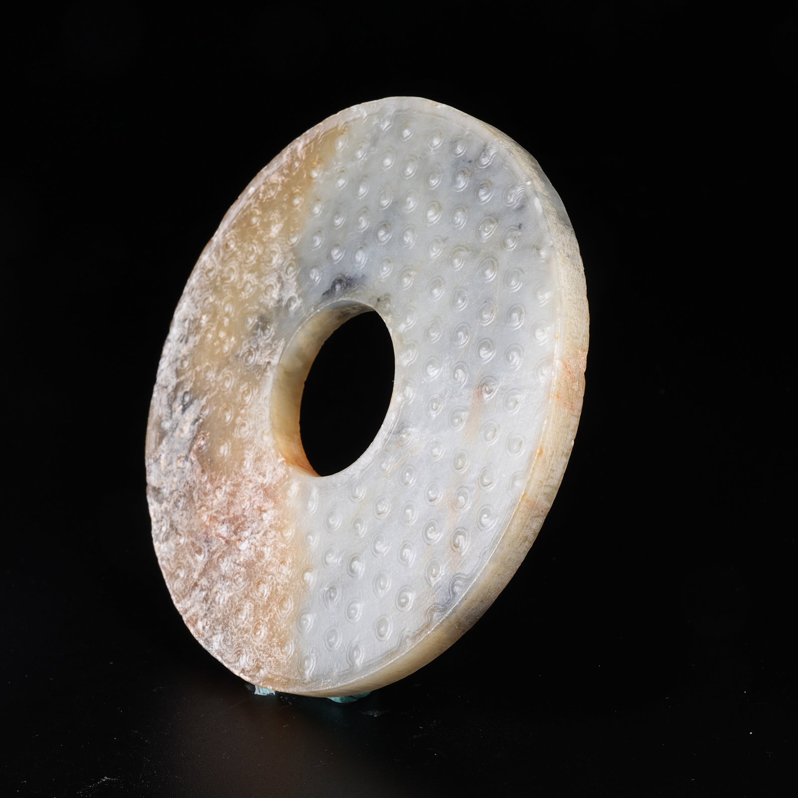 A ARCHAIC JADE BI WITH STUD PATTERN - 6