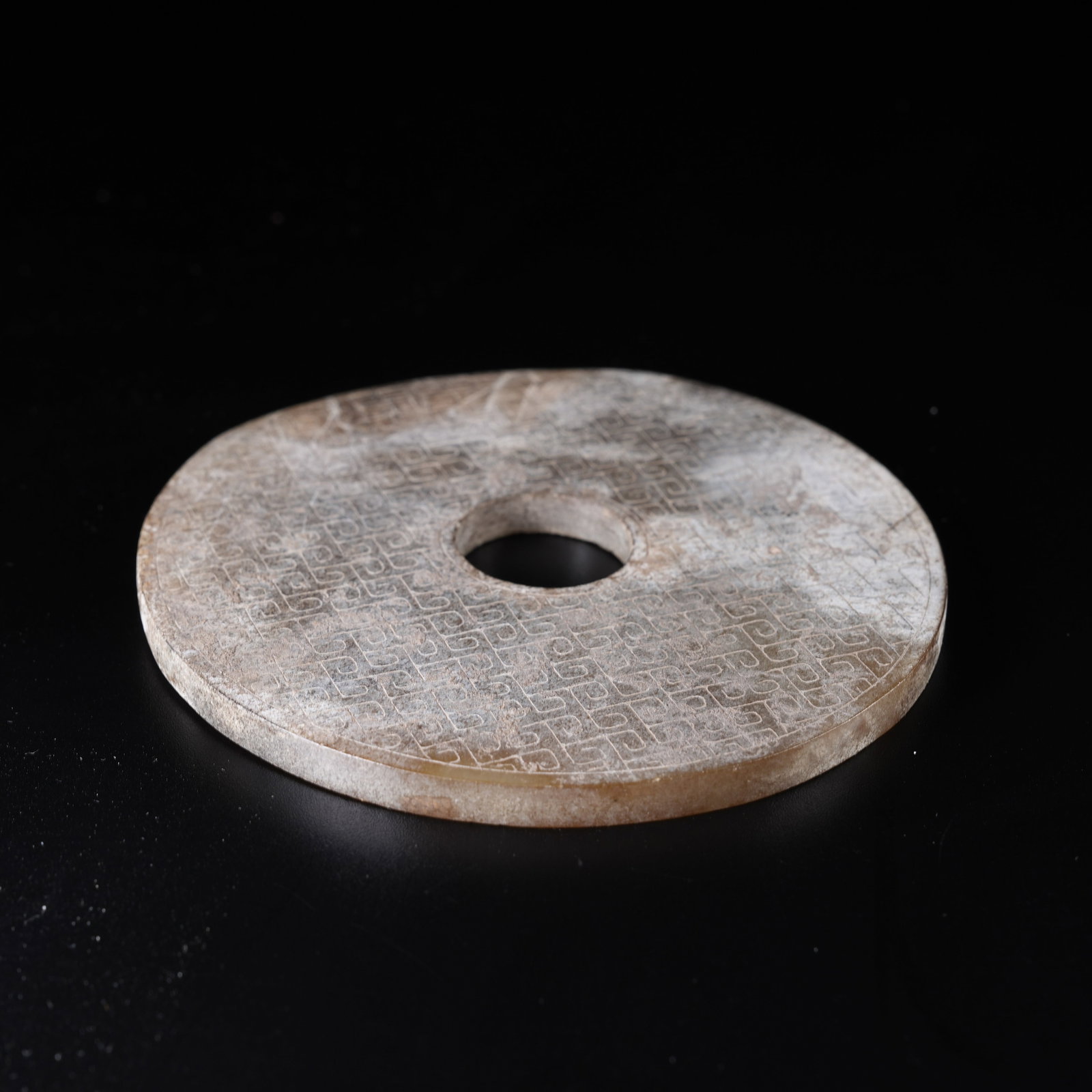 A ARCHAIC JADE BI WITH HOOKED CLOUD PATTERN - 6